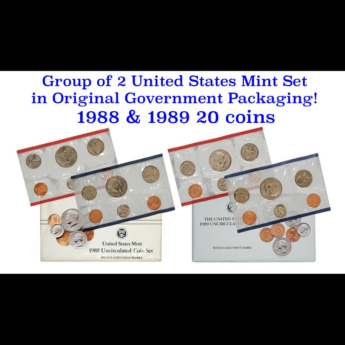 Group of 2 United States Mint Proof Sets 1988-1989 10 coins (1 of 3)