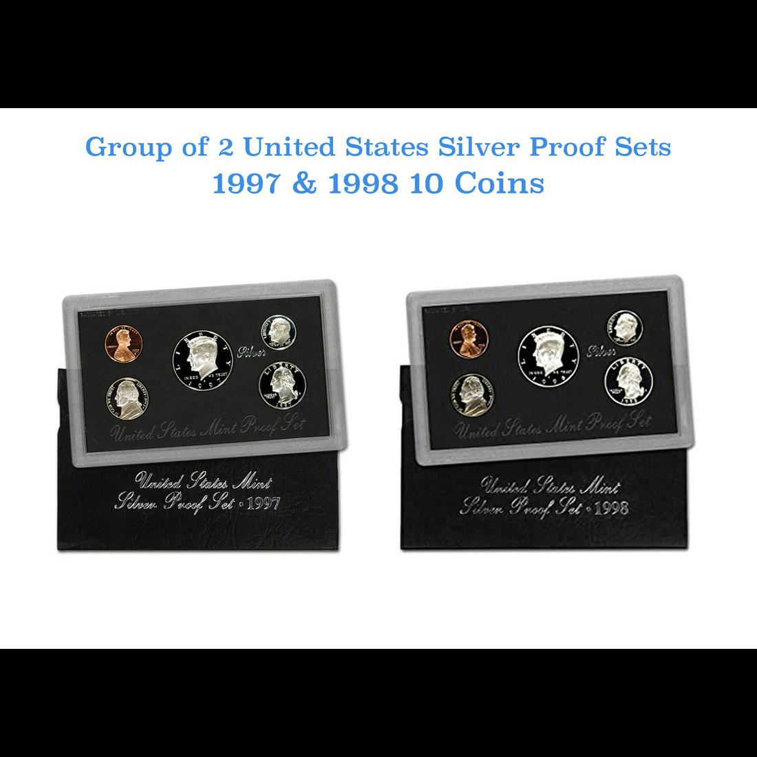 1997-1998 United States Mint Proof Set. 10 Coins Inside. (1 of 3)