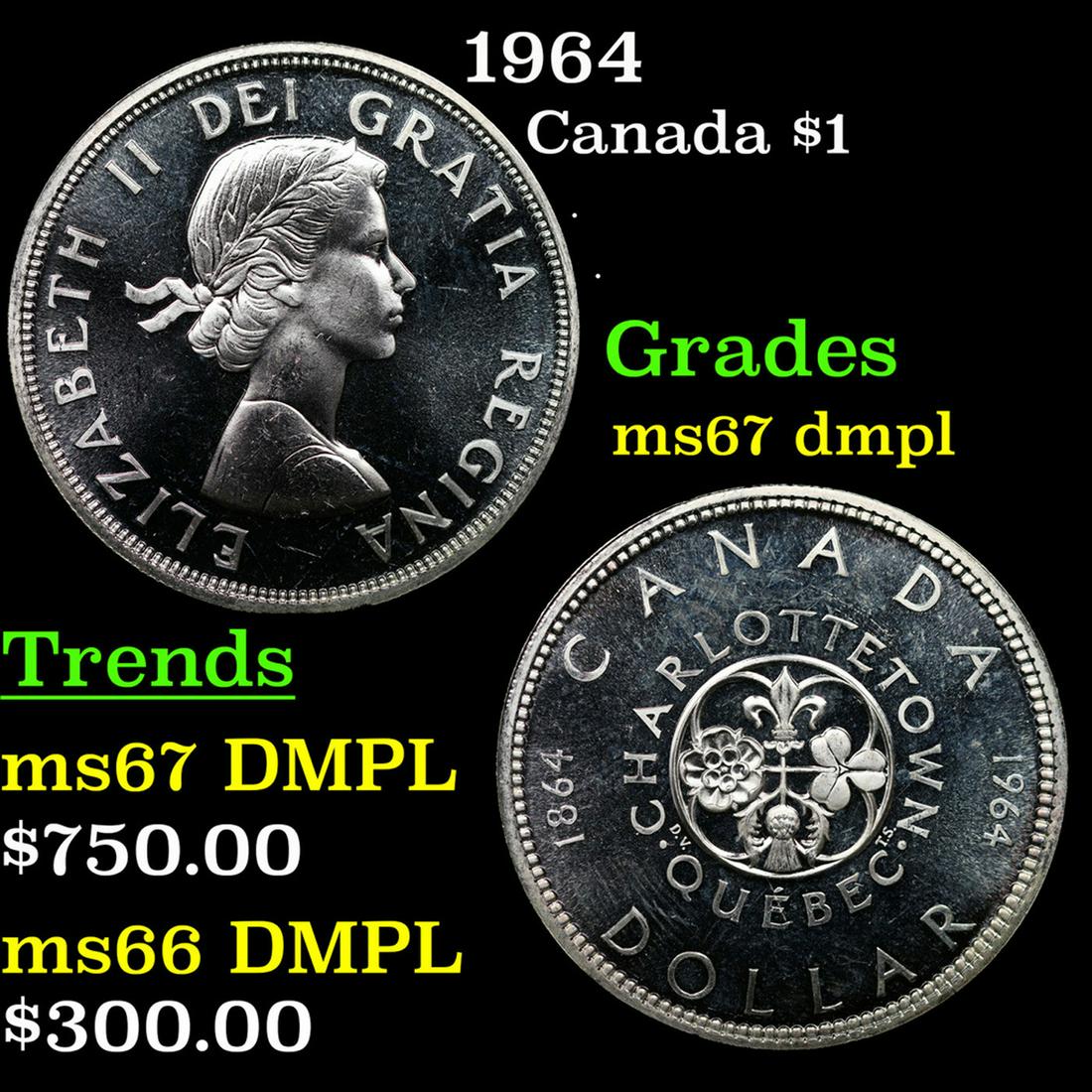 1964 Canada Dollar $1 Grades GEM++ DMPL (1 of 3)