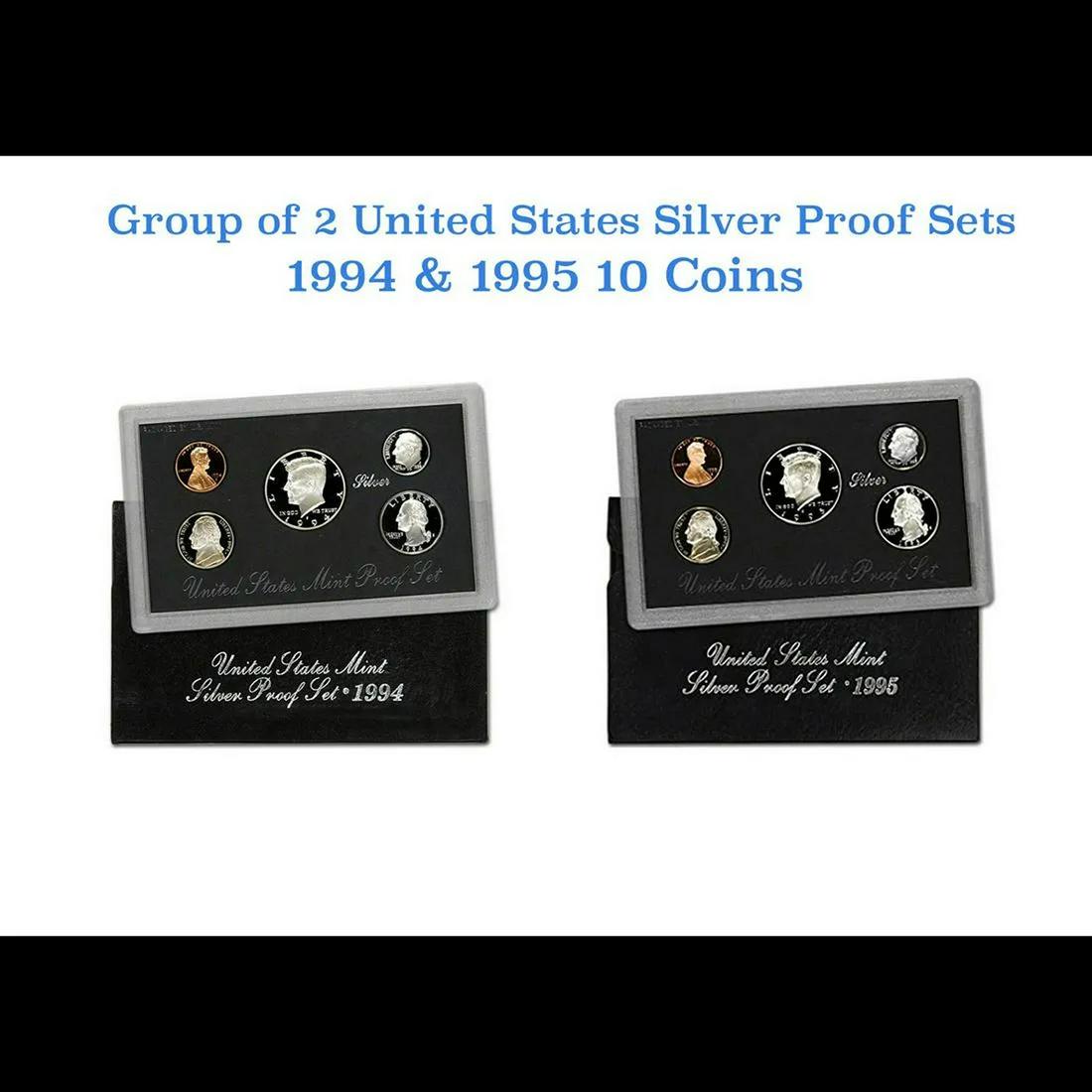 1994-1995 United States Mint Silver Proof Set. 10 Coins Inside. (1 of 3)