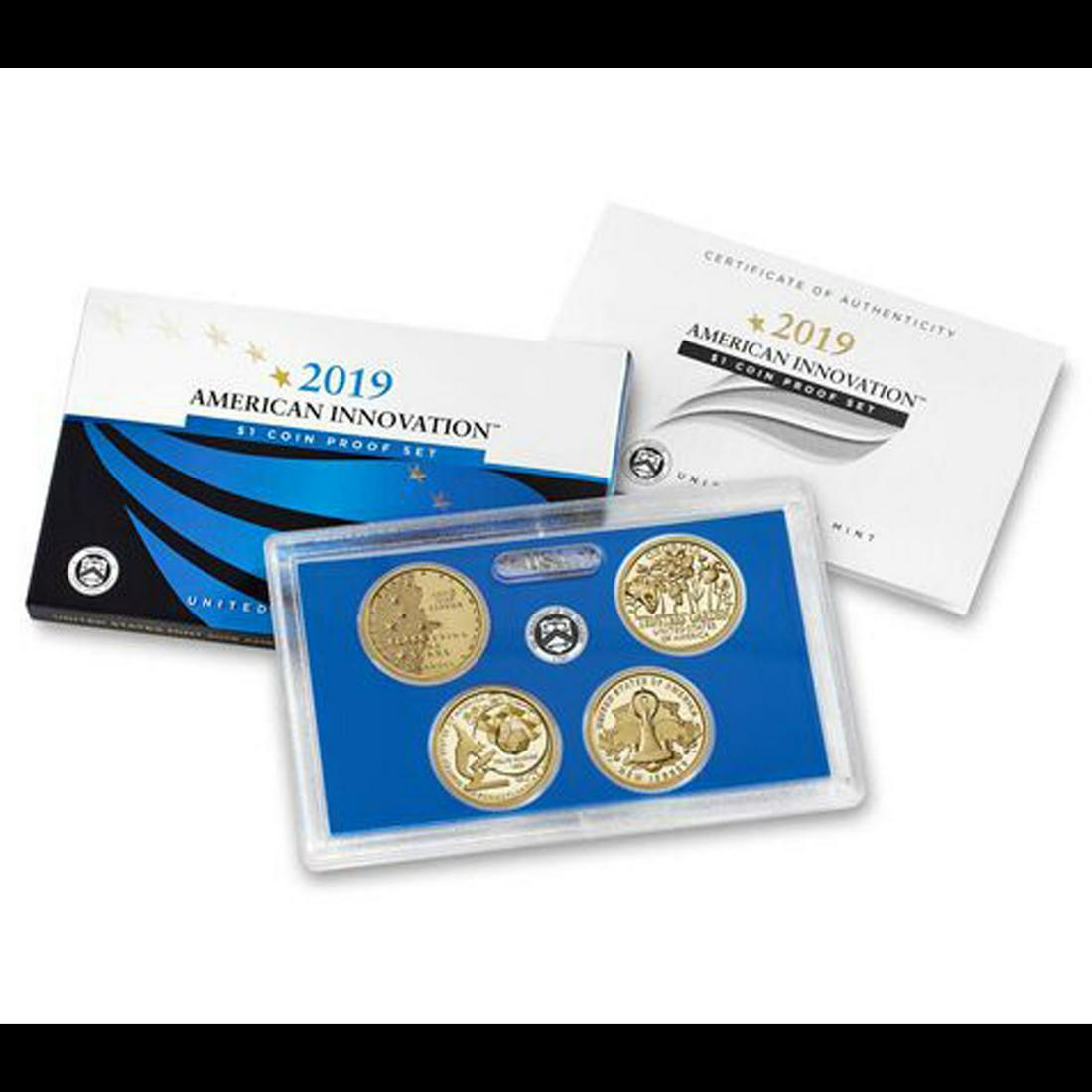 2019 United State Mint American Innovation $1 Coin Proof Set. 4 Coins Inside. (1 of 1)