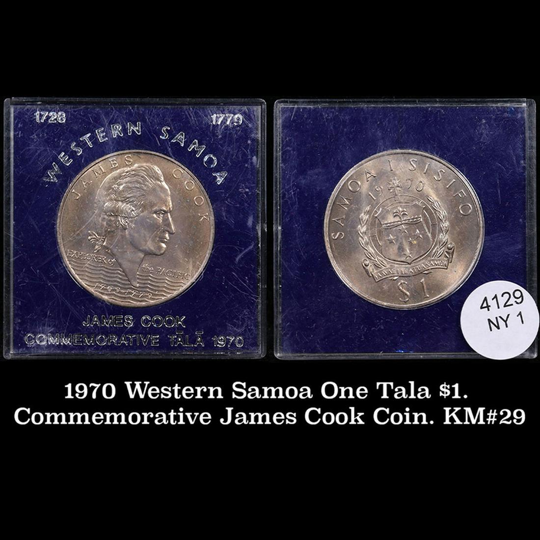 1970 Western Samoa One Tala $1. Commemorative James Cook Coin. KM#â€¯9 (1 of 3)