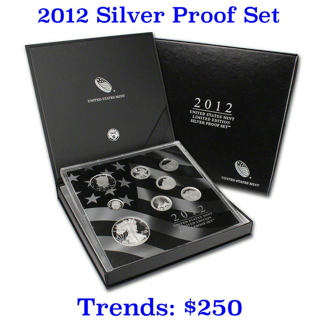 RARE 2012 United States Mint Limited Edition Silver Proof Set 8 coins, low mintage (1 of 1)