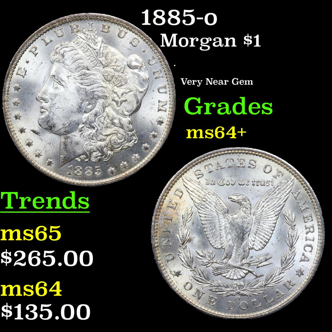 1885-o Morgan Dollar $1 Grades Choice+ Unc (1 of 3)