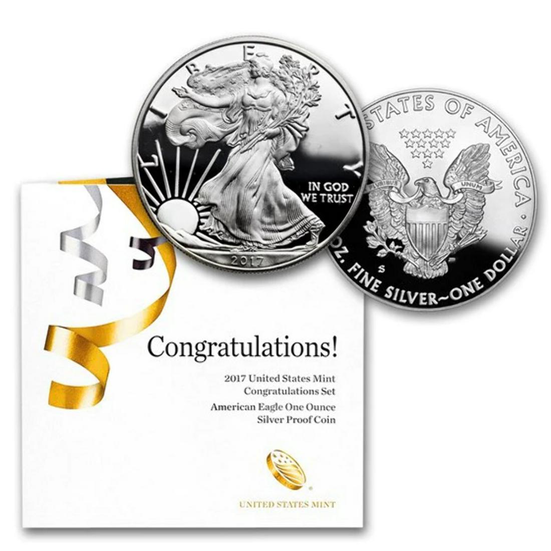 2017 United States Mint Congratulations Set, Contains American Eagle Proof Dollar (1 of 1)
