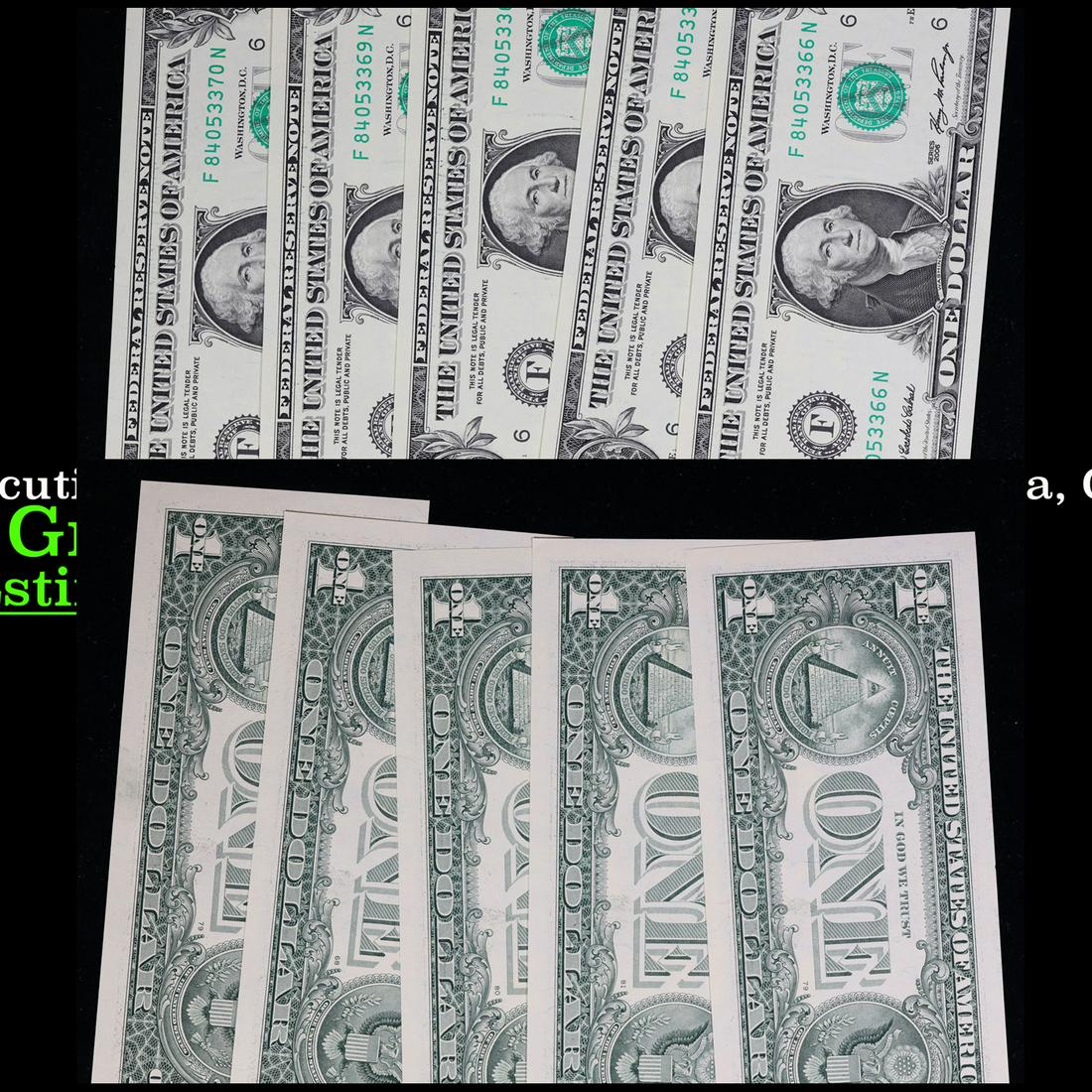 5x Consecutive 2006 $1 Federal Reserve Notes (Atlanta, GA), All CU Grades CU (1 of 3)