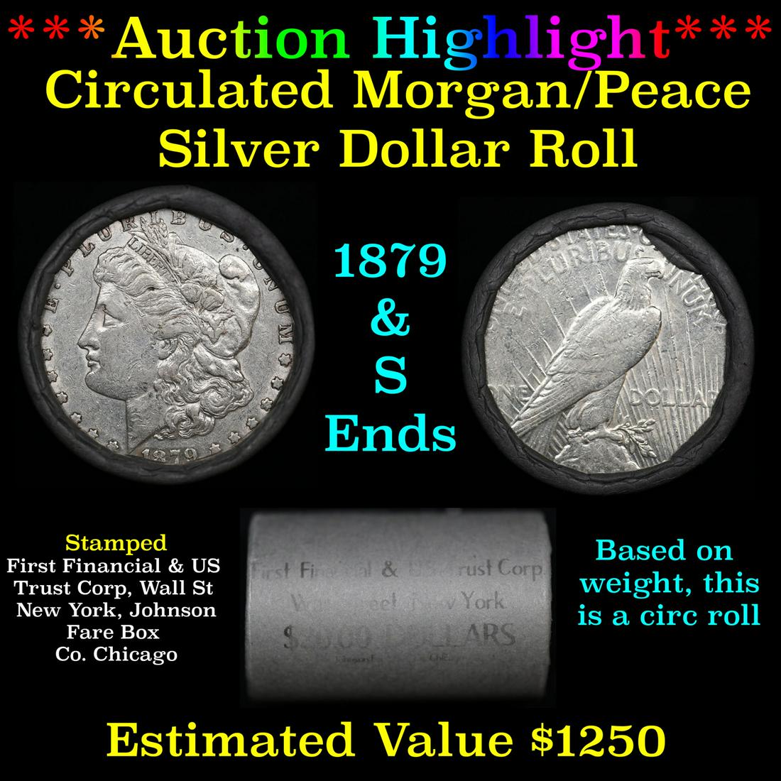 ***Auction Highlight***  First Financial Shotgun 1879 & 'S' Ends Mixed Morgan/Peace Silver dollar (1 of 4)