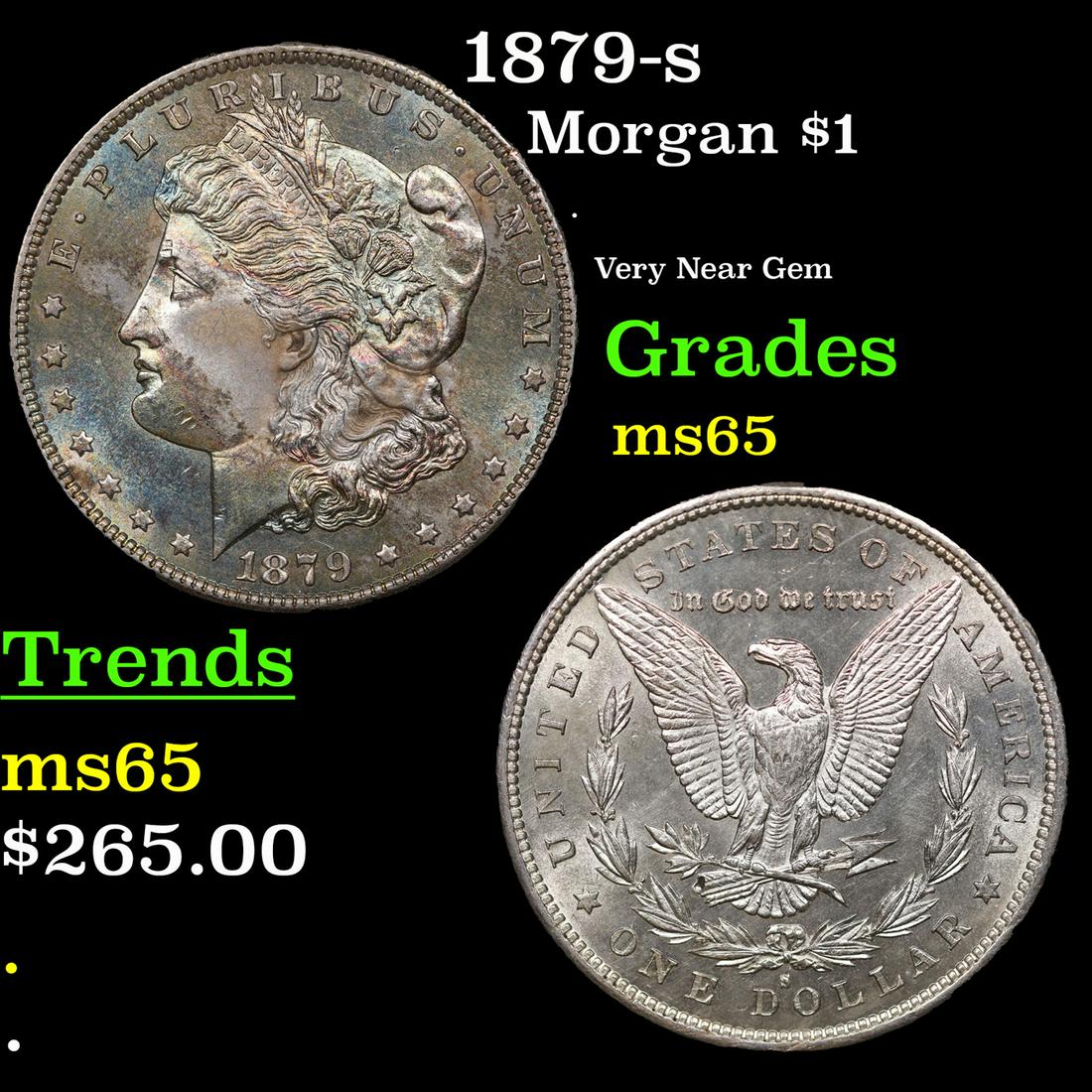 1879-s Morgan Dollar $1 Grades Choice+ Unc (1 of 3)