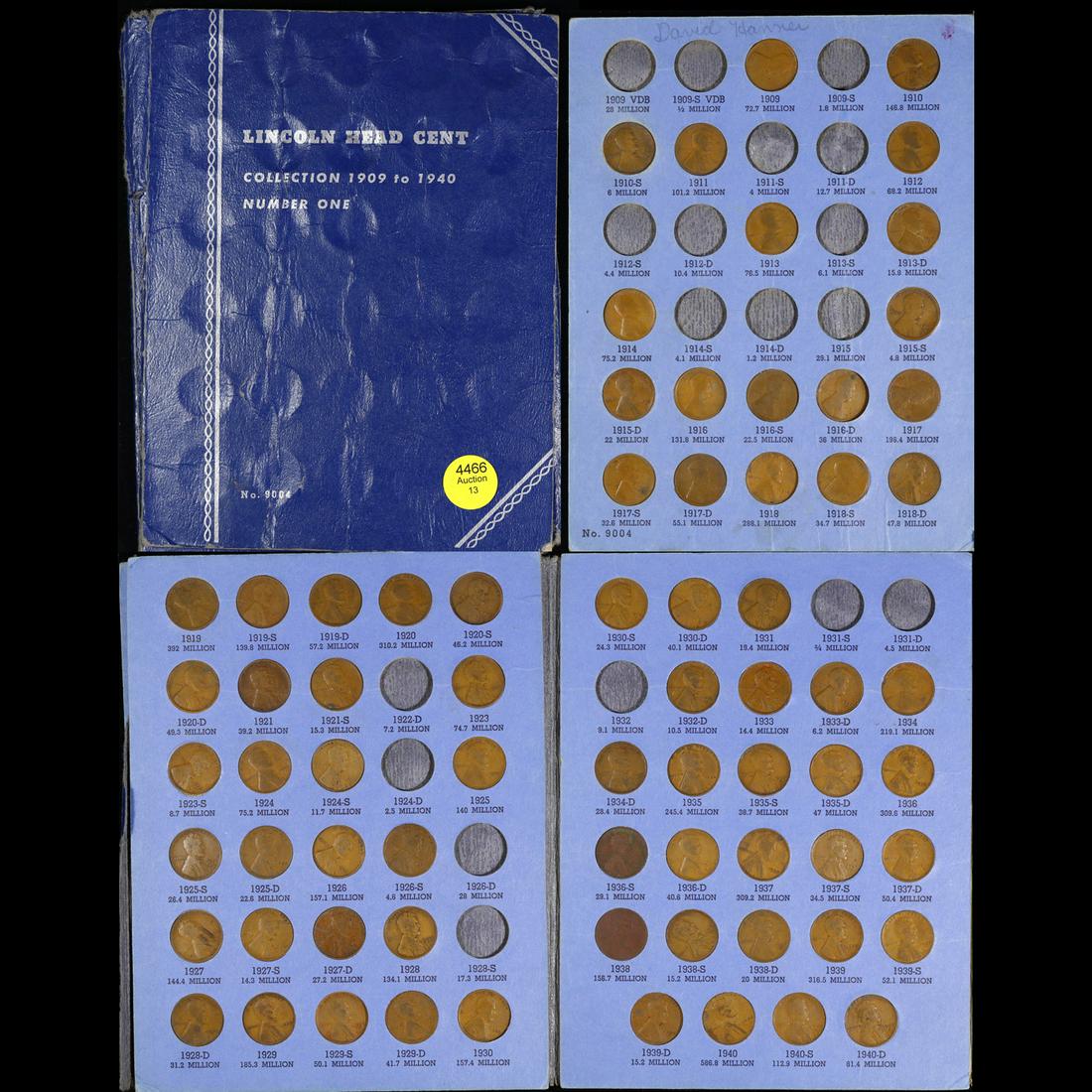 Partial Lincoln 1c Whitman Folder, 1909 1940 71 Coins In Total