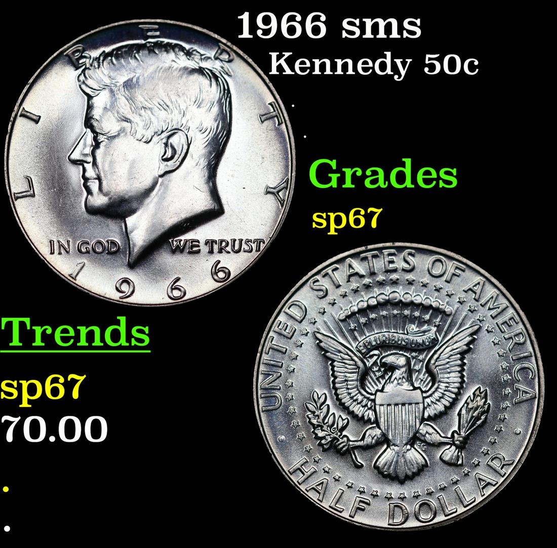 1966 sms Kennedy Half Dollar 50c Grades sp67 (1 of 3)