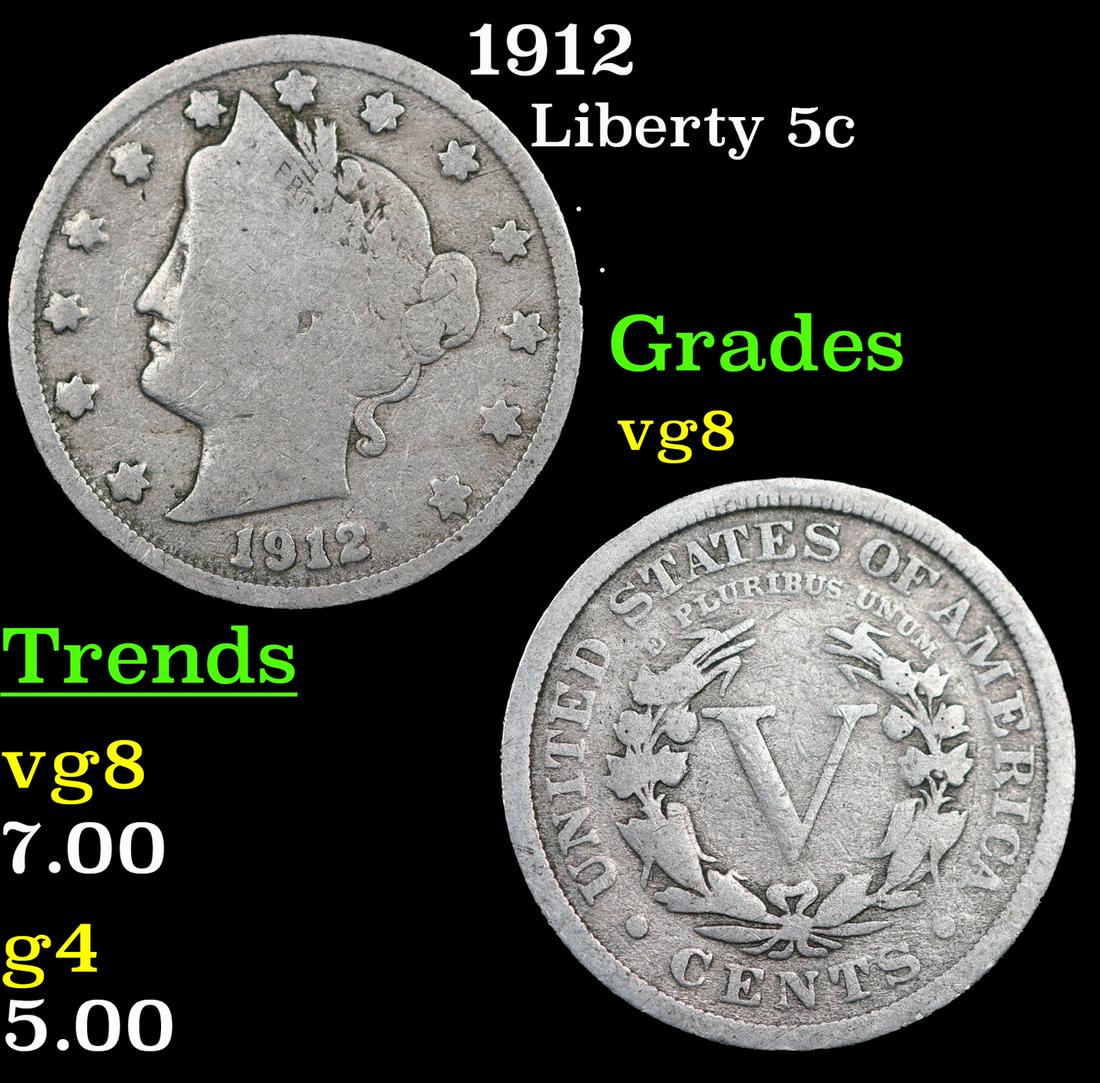 1912 Liberty Nickel 5c Grades vg, very good (1 of 3)