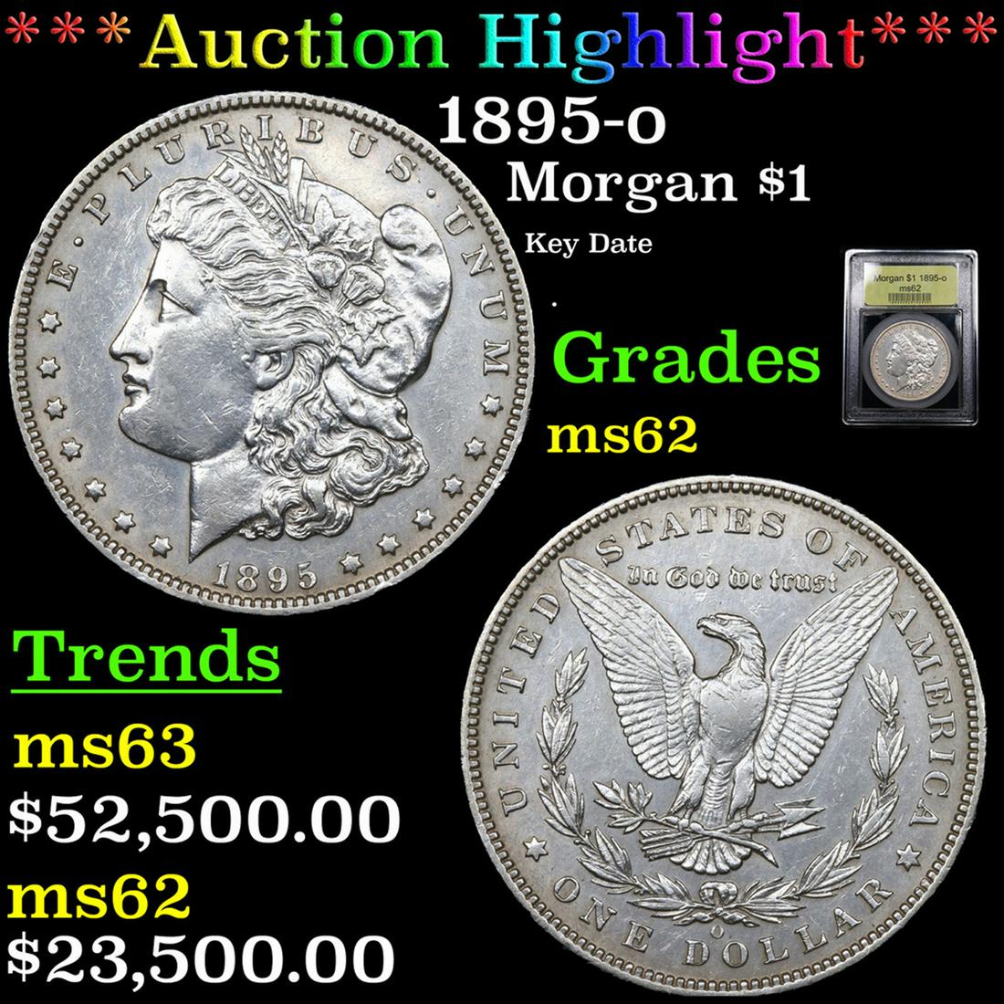 ***Auction Highlight*** 1895-o Morgan Dollar $1 Graded Select Unc BY USCG (fc) (1 of 5)