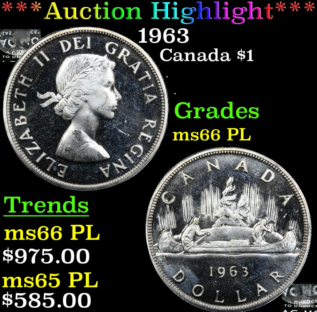 1963 Canada Dollar $1 Graded ms66 PL BY SEGS (1 of 5)