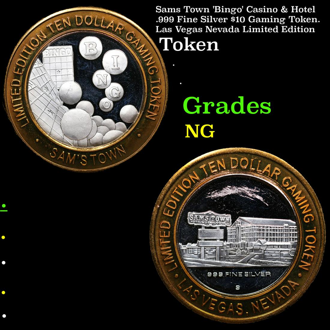 Sams Town 'Bingo' Casino & Hotel .999 Fine Silver $10 Gaming Token. Las Vegas Nevada Limited Edition (1 of 3)