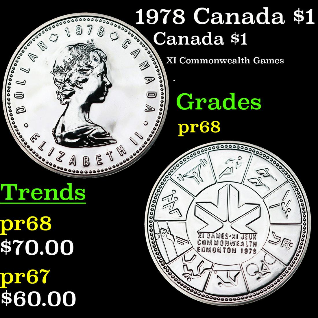 Proof 1978 Canada $1 Silver Specimen Canada Dollar KM# 121 $1 Grades GEM++ Proof (1 of 3)
