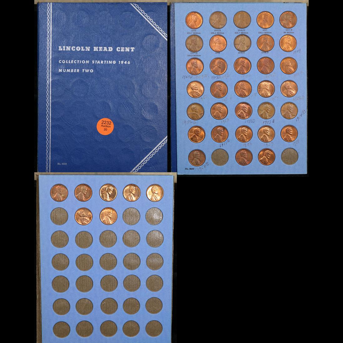 Partially Complete Lincoln Cent Book 1946-1964 41 coins (1 of 4)