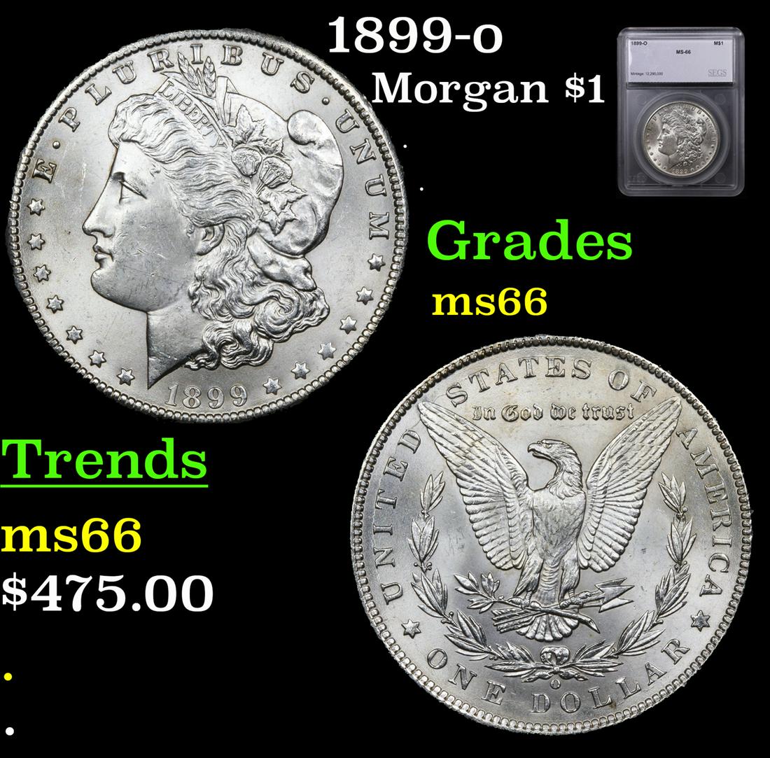 1899-o Morgan Dollar $1 Graded ms66 BY SEGS (1 of 5)