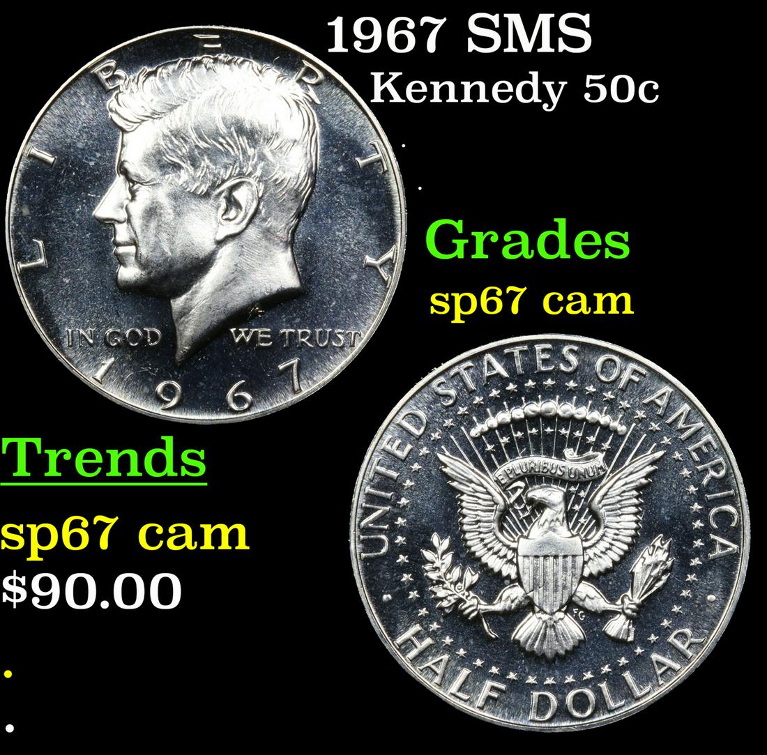 1967 SMS Kennedy Half Dollar 50c Grades sp67 cam: 1967 SMS Kennedy Half Dollar 50c Grades sp67 cam.