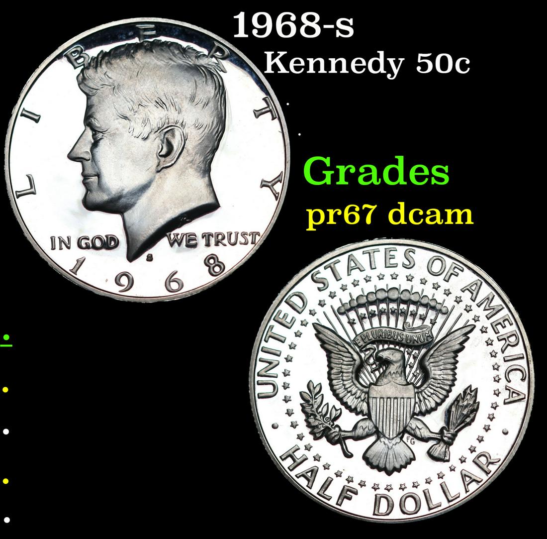 Proof 1968-s Kennedy Half Dollar 50c Grades GEM++ Proof Deep Cameo (1 of 3)