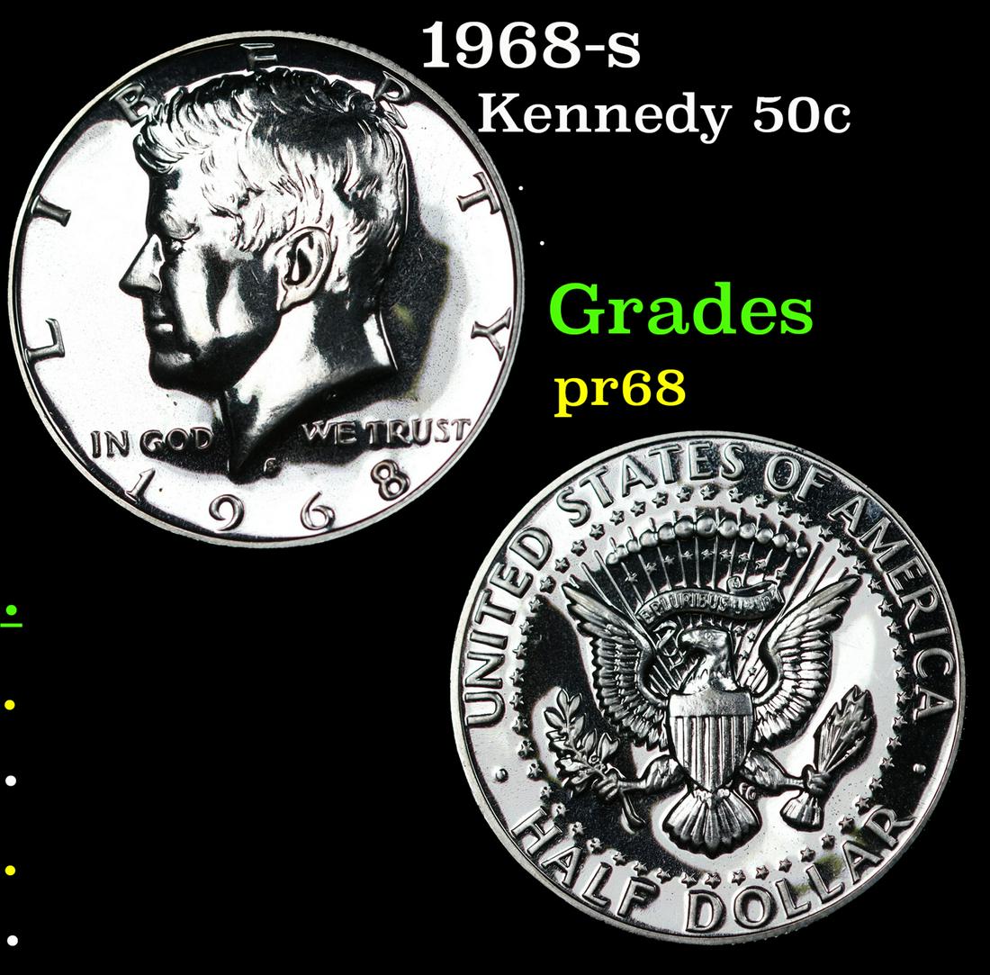 Proof 1968-s Kennedy Half Dollar 50c Grades GEM++ Proof (1 of 3)