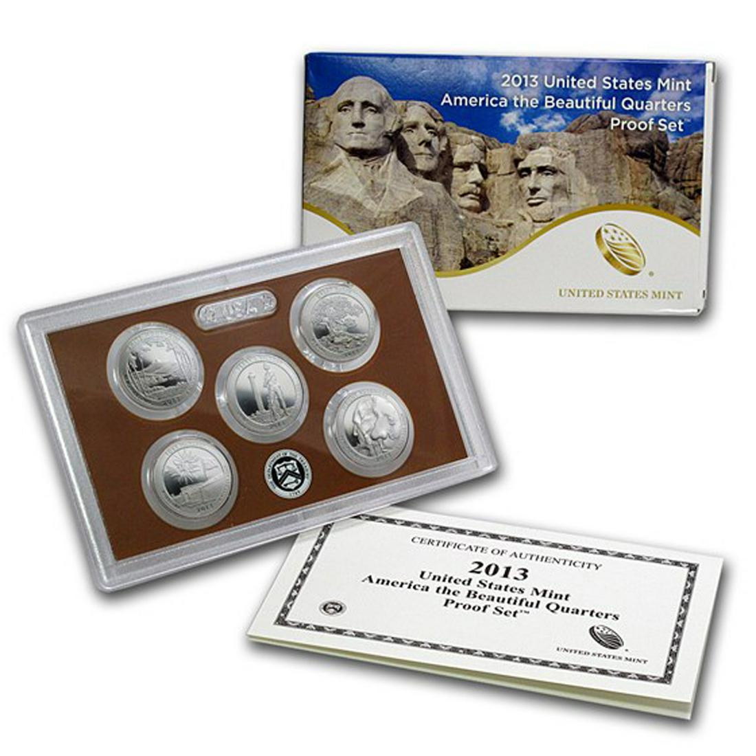 2013 United States Mint America the Beautiful Quarters Proof Set w/Box & COA (1 of 1)