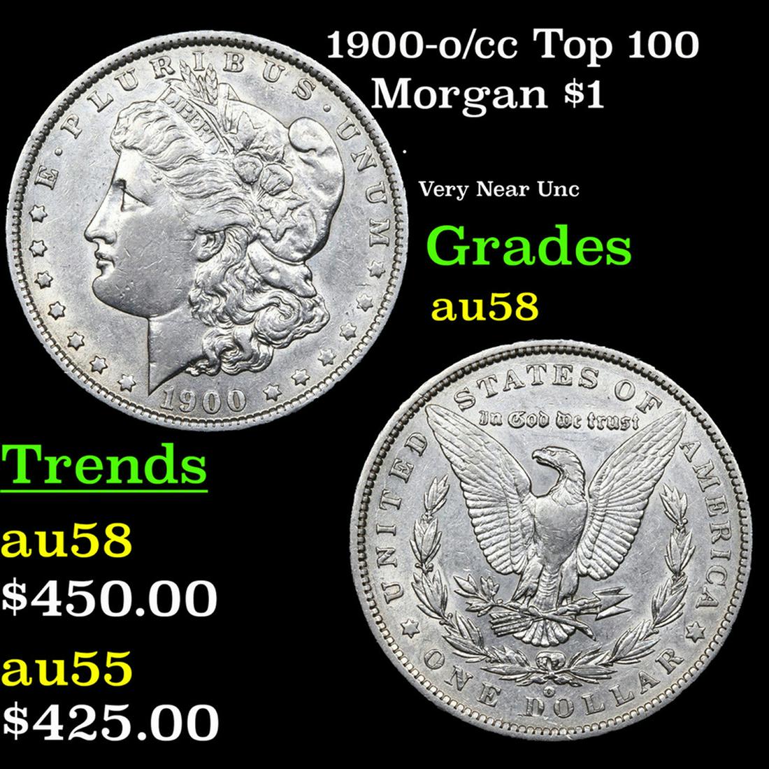 1900-o/cc Top 100 Morgan Dollar $1 Grades Choice AU/BU Slider (1 of 3)