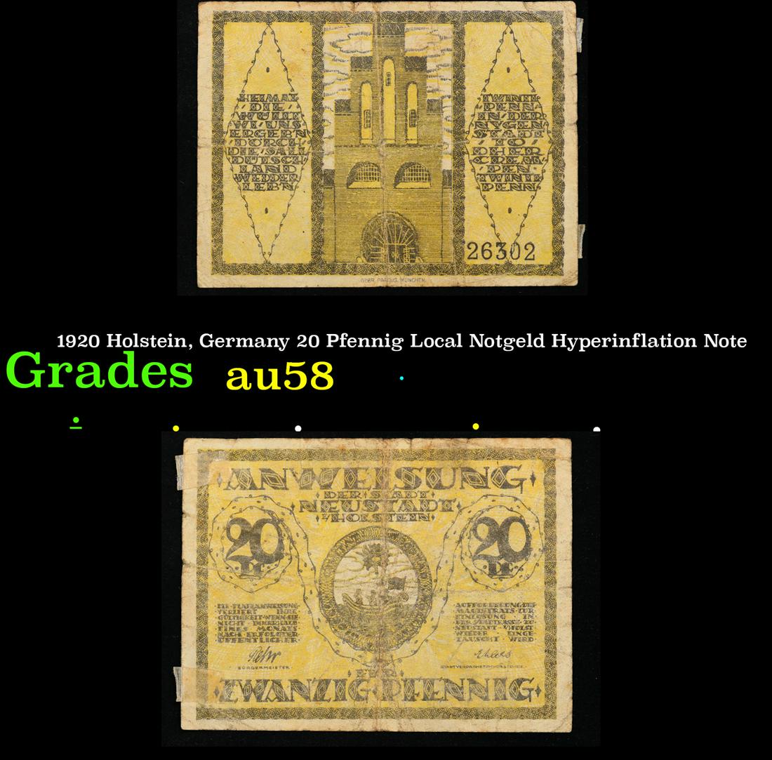 1920 Holstein, Germany 20 Pfennig Local Notgeld Hyperinflation Note Grades Choice AU/BU Slider (1 of 3)