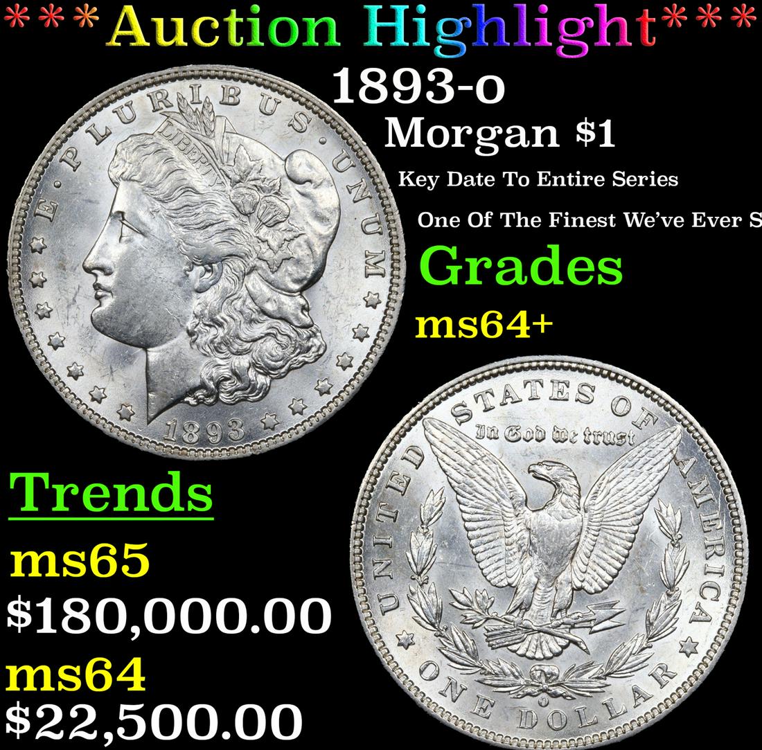 ***Auction Highlight*** 1893-o Morgan Dollar $1 Graded ms64+ BY SEGS (fc) (1 of 5)