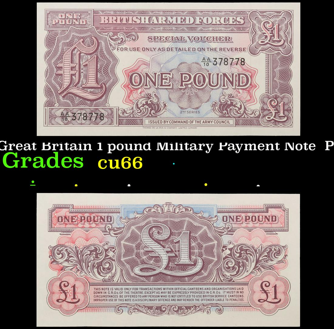 1950 Great Britain 1 pound Military Payment Note  P# m22A Grades Gem+ CU (1 of 3)