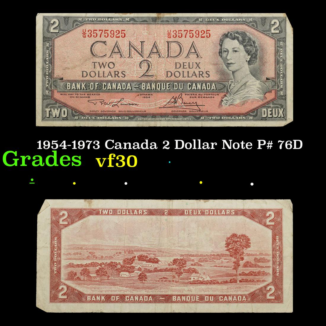 1954-1973 Canada 2 Dollar Note P# 76D Grades vf++ (1 of 3)