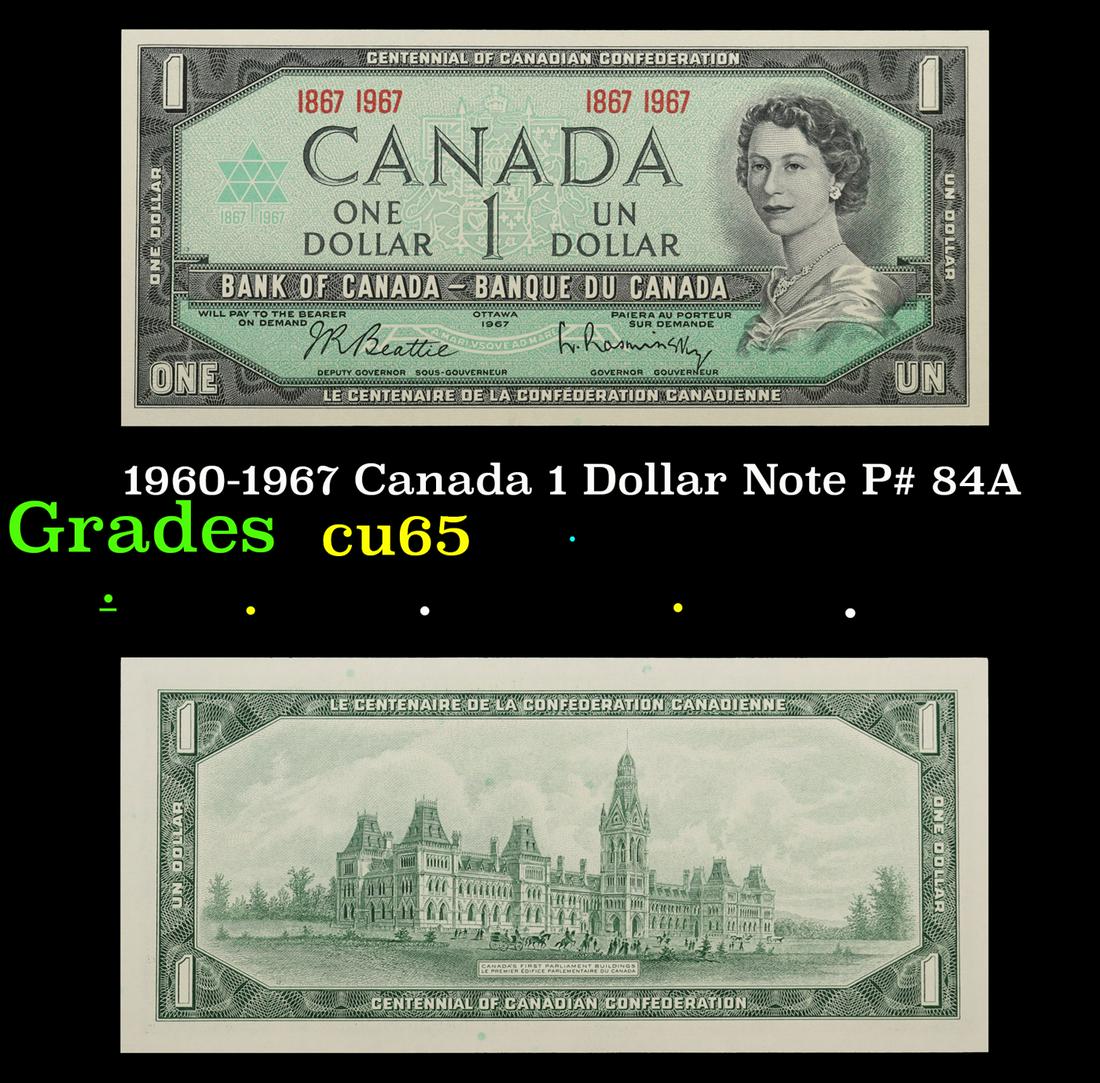 1960-1967 Canada 1 Dollar Note P# 84A Grades Gem CU (1 of 3)