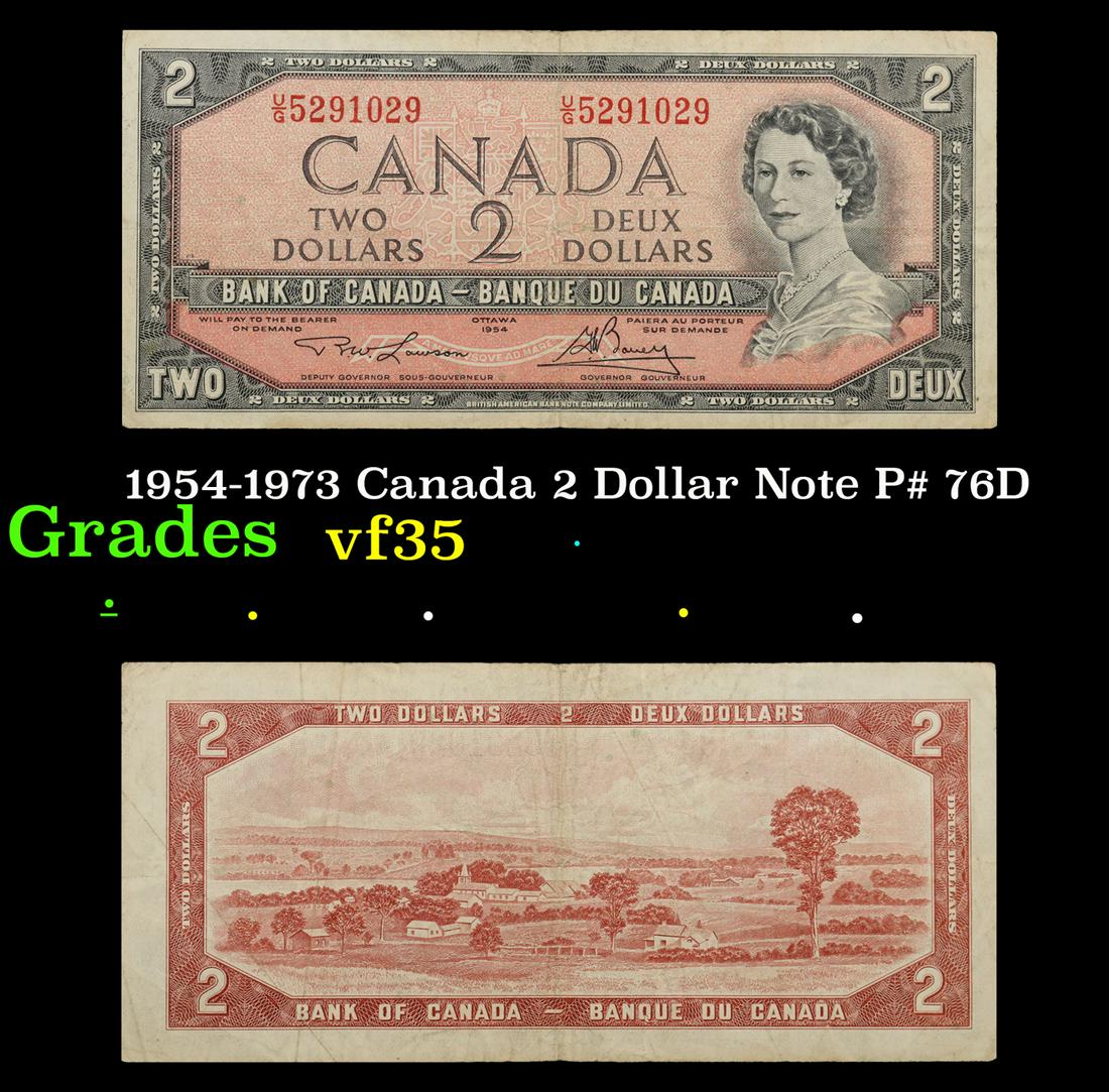 1954-1973 Canada 2 Dollar Note P# 76D Grades vf++ (1 of 3)