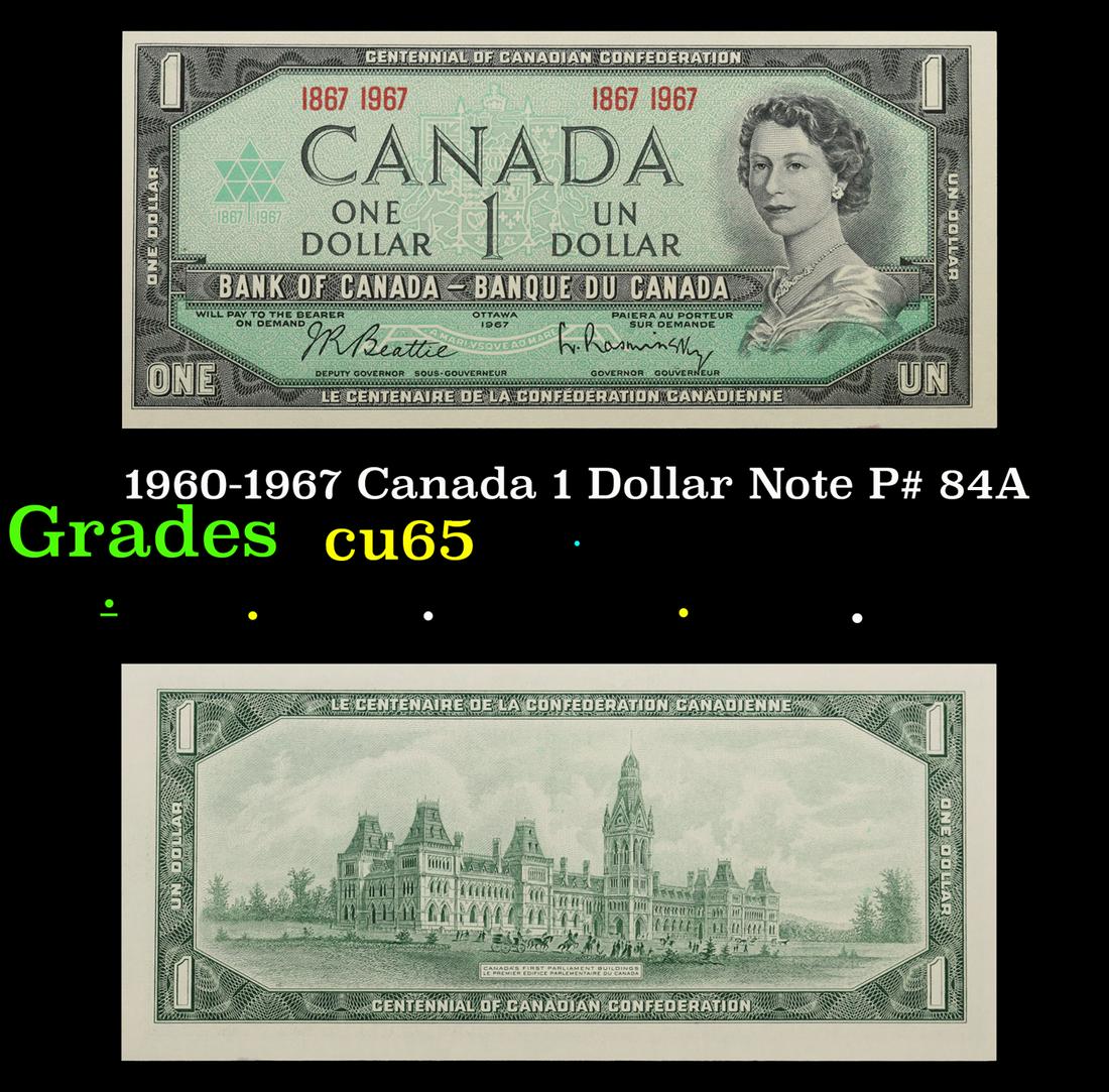 1960-1967 Canada 1 Dollar Note P# 84A Grades Gem CU (1 of 3)