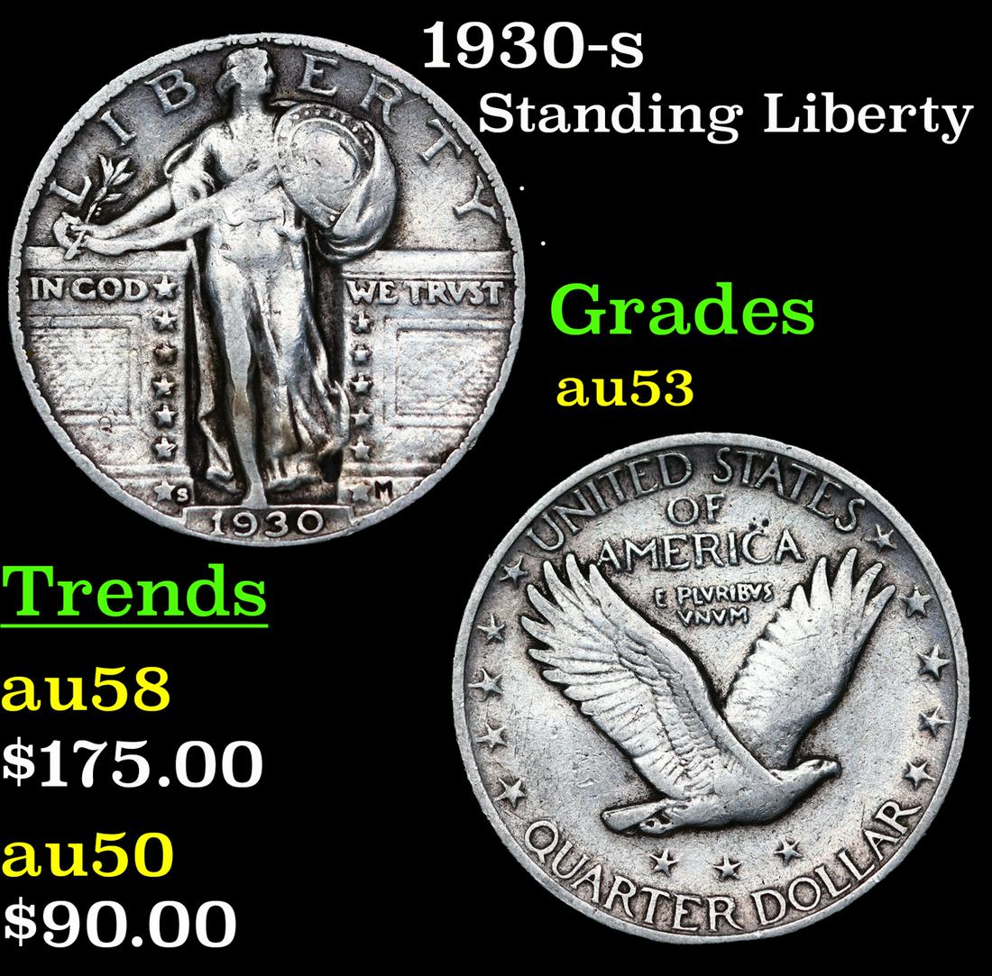 1930-s Standing Liberty Quarter 25c Grades Select AU (1 of 3)