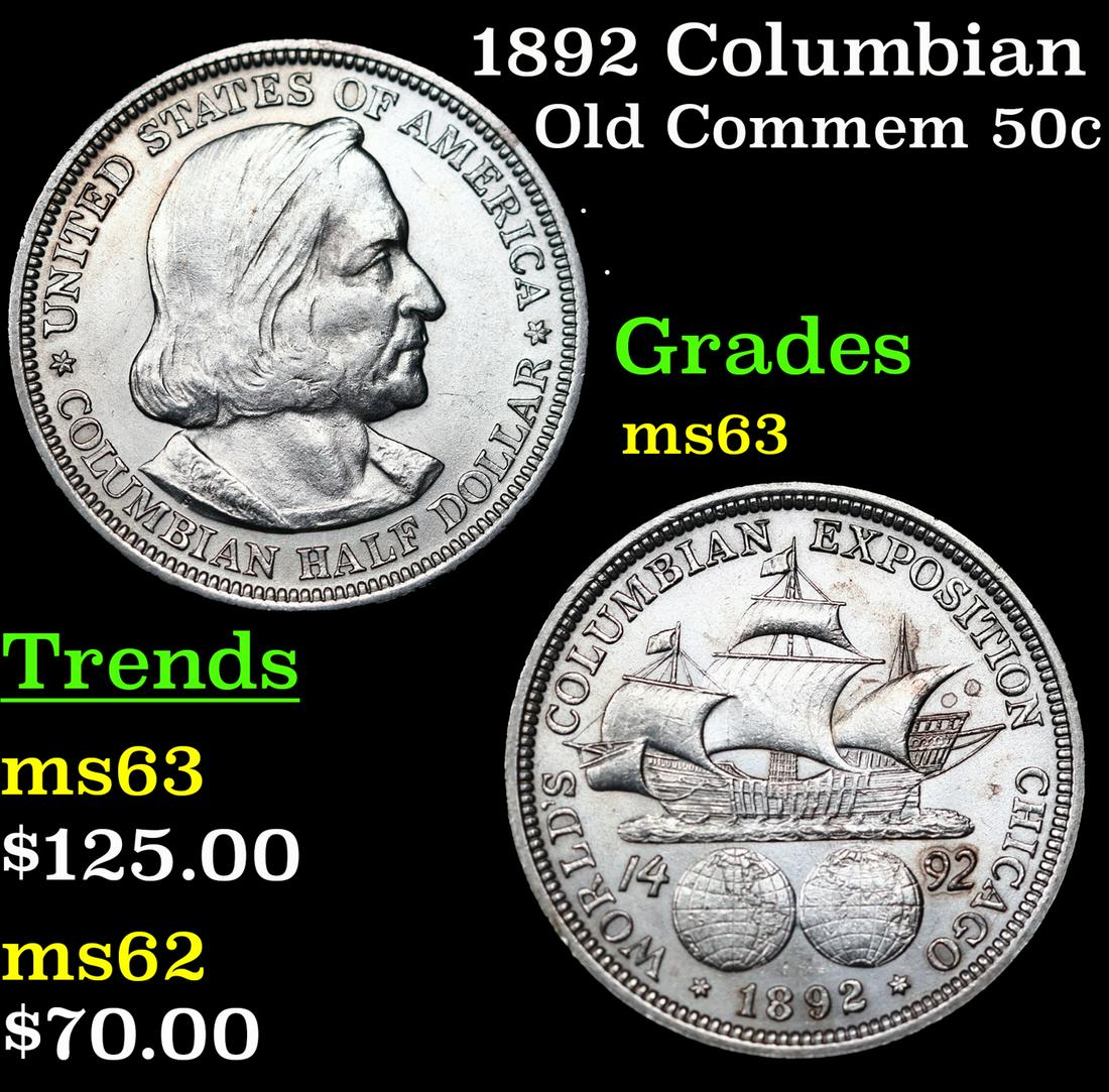 1892 Columbian Old Commem Half Dollar 50c Grades Select Unc (1 of 3)