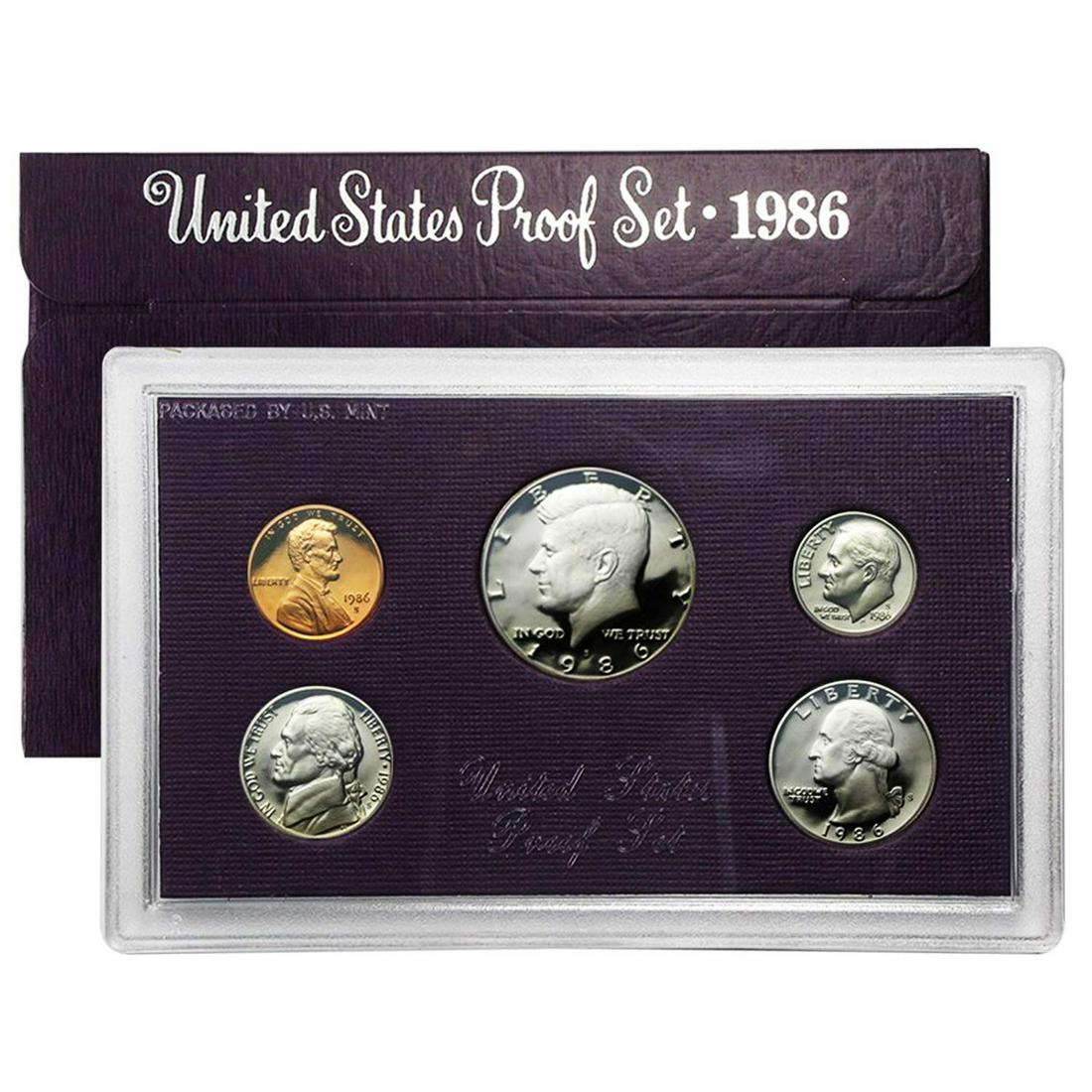 1986, United States Proof Set, 5 Coins Inside (1 of 1)