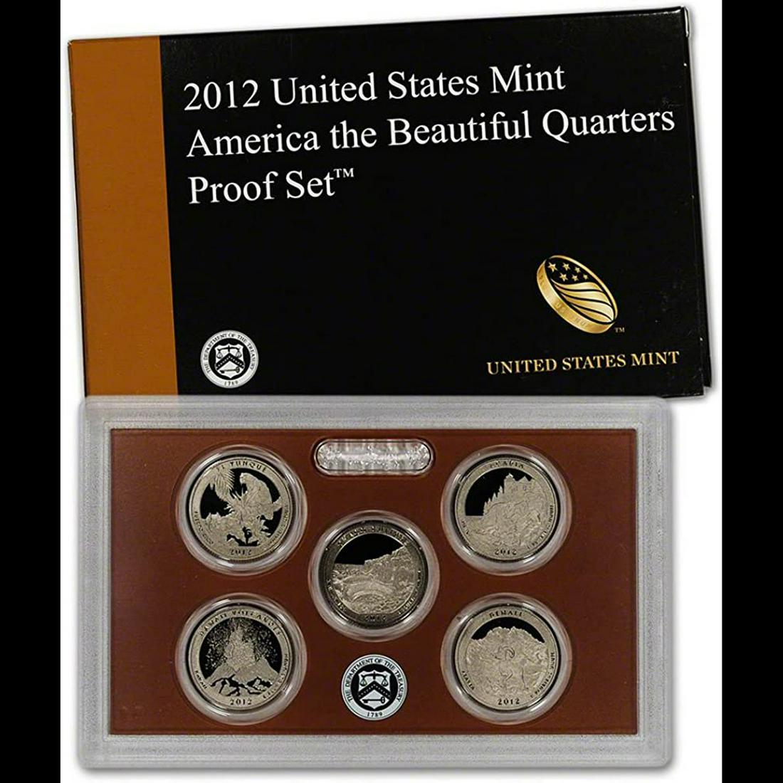 2012 United States America The Beautiful Quarters Proof Set 5 Coins (1 of 1)