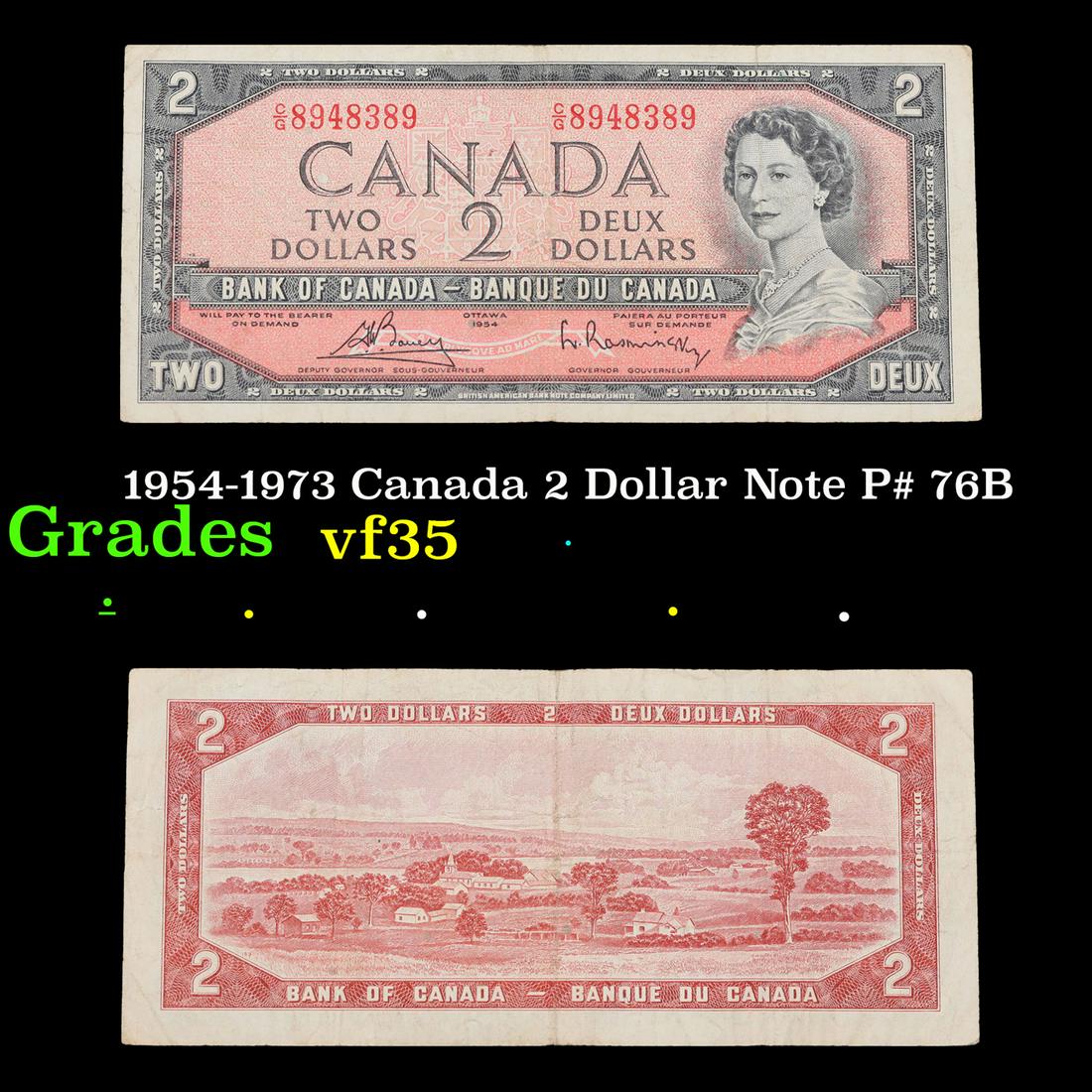 1954-1973 Canada 2 Dollar Note P# 76B Grades vf++ (1 of 3)