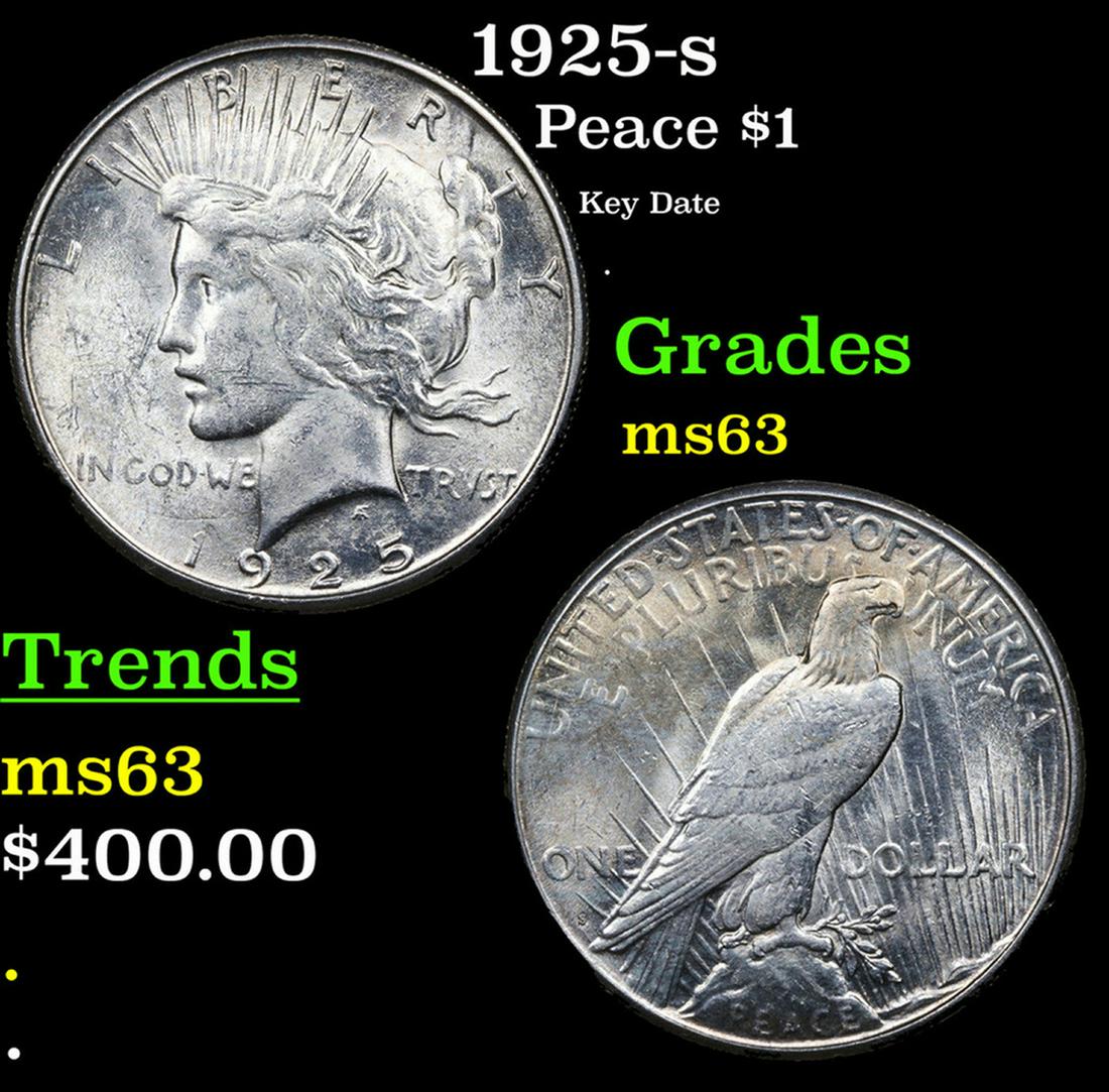 1925-s Peace Dollar $1 Grades Select Unc (1 of 3)