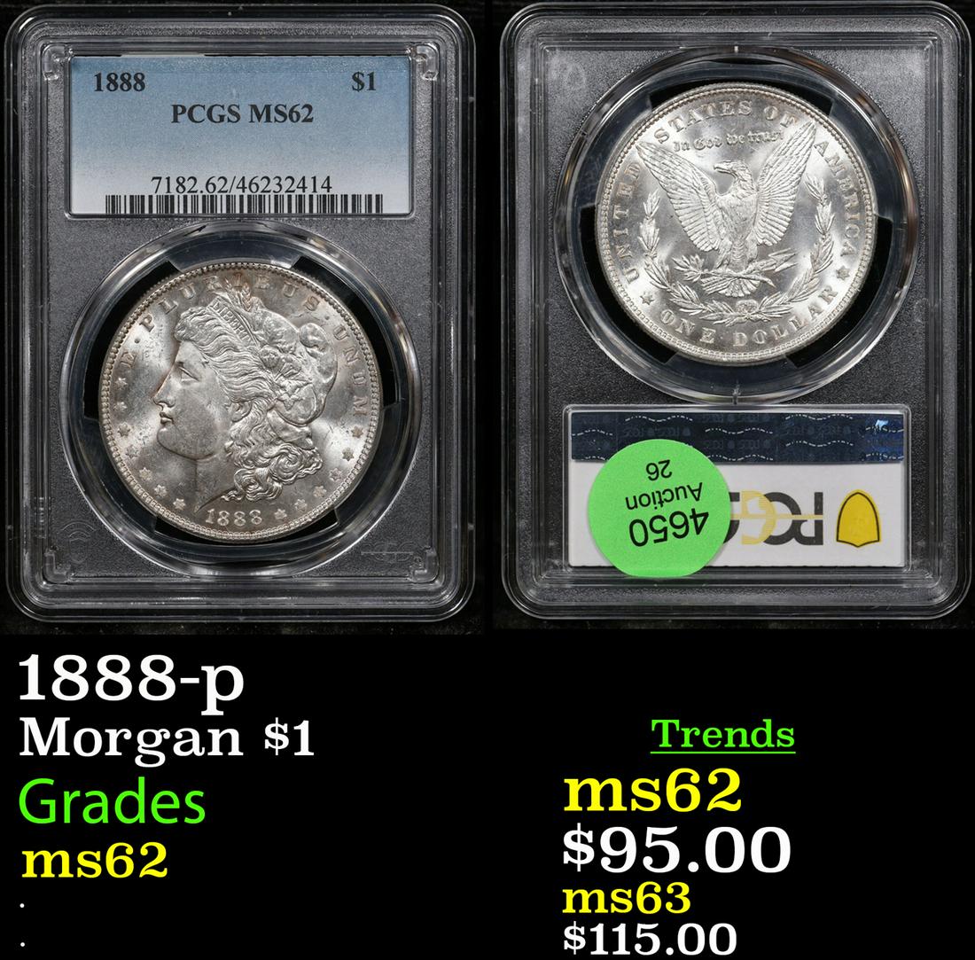 PCGS 1888-p Morgan Dollar $1 Graded ms62 By PCGS (1 of 3)