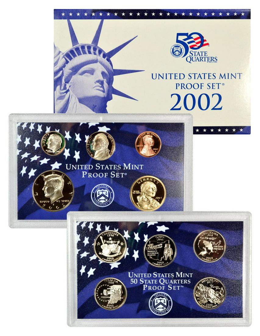 2002 United States Mint Proof Set 10 coins (1 of 1)