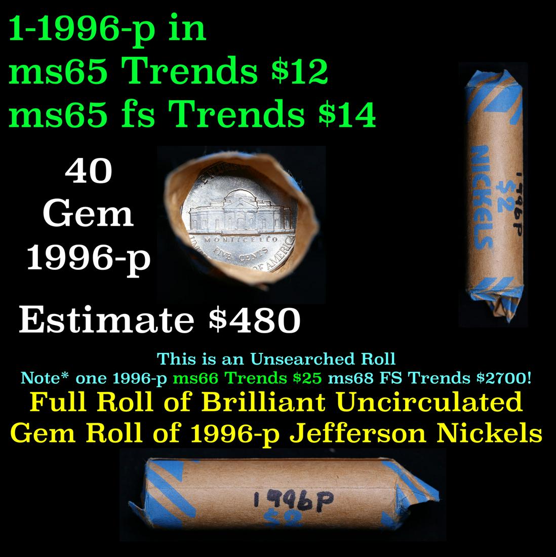 Shotgun Jefferson 5c roll, 1996-p 40 pcs Vintage Bank Wrapper (1 of 5)