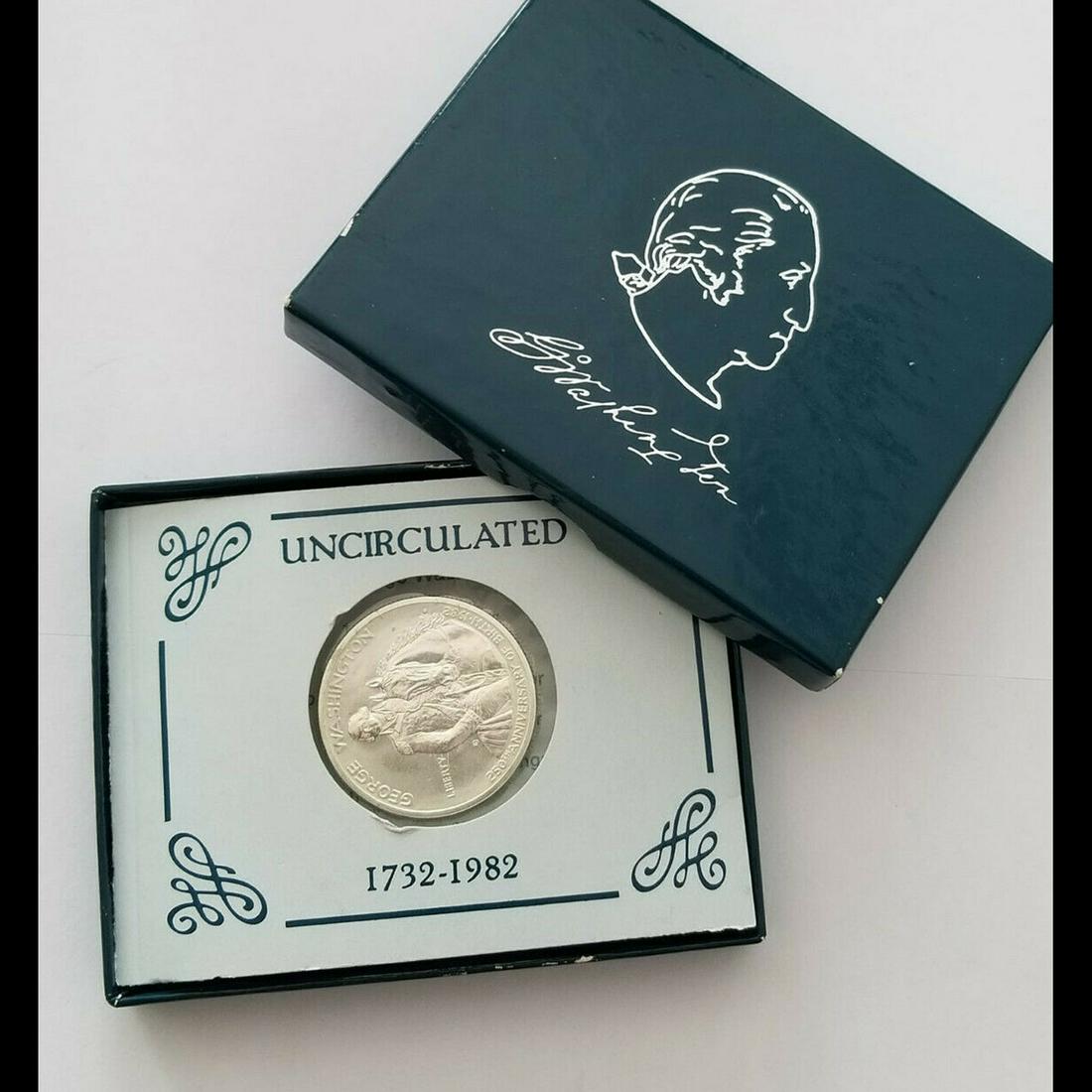 Original 1982-d Silver Washington In Original Box With COA Modern Commem Half Dollar 50c (1 of 1)