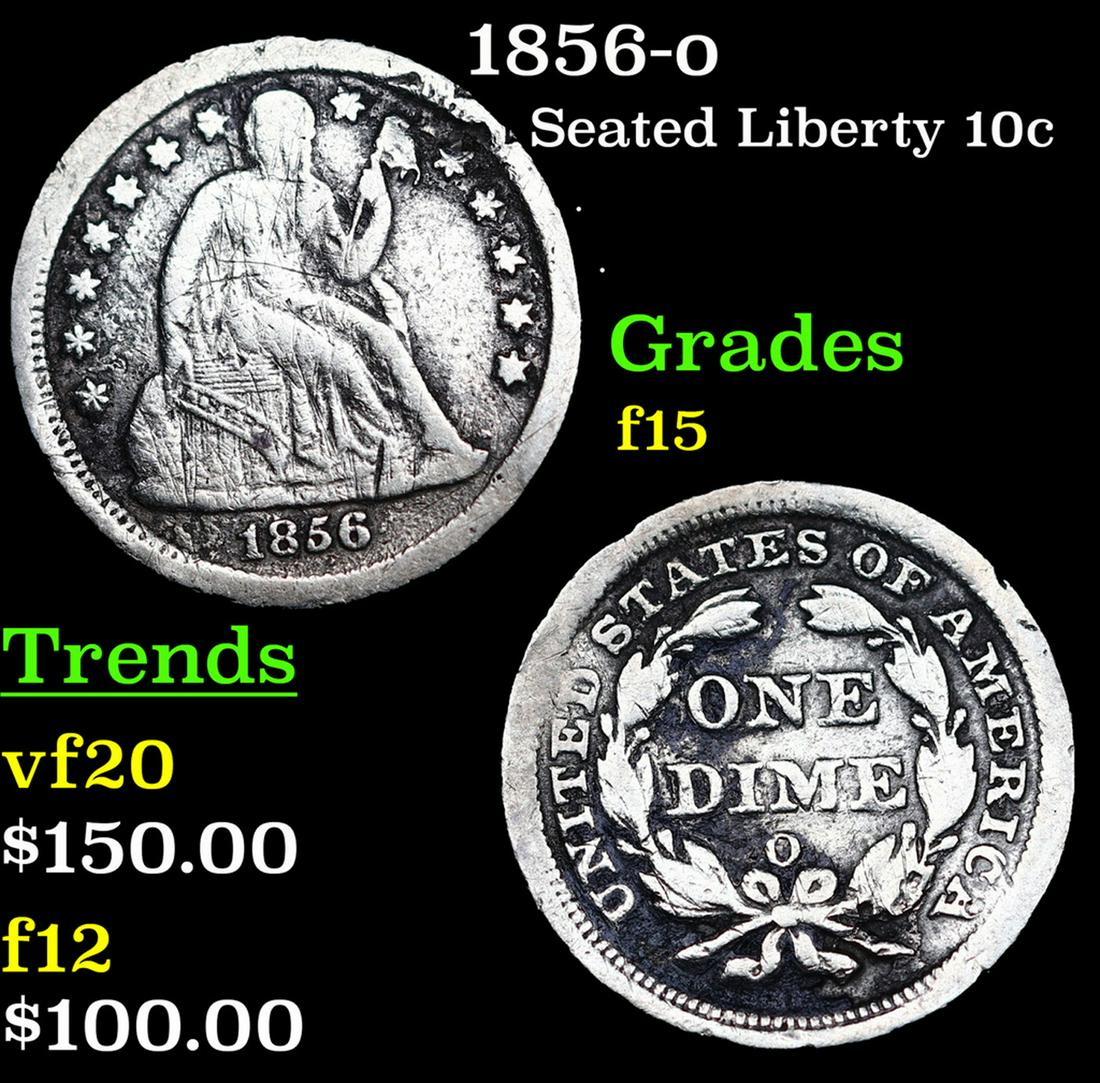 1856-o Seated Liberty Dime 10c Grades f+ (1 of 3)