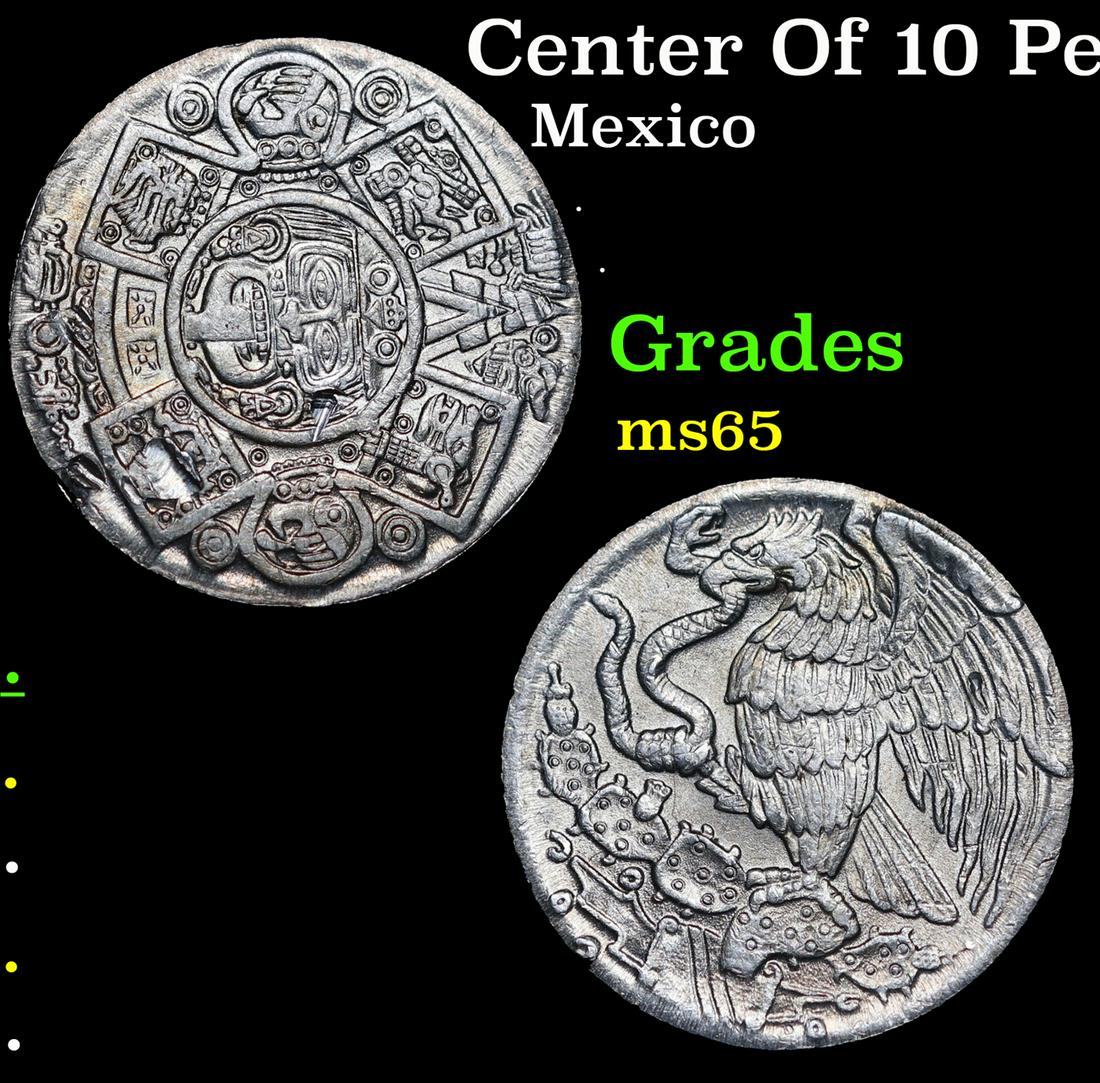 Center Of 10 Pesos Coin  Grades GEM Unc (1 of 3)