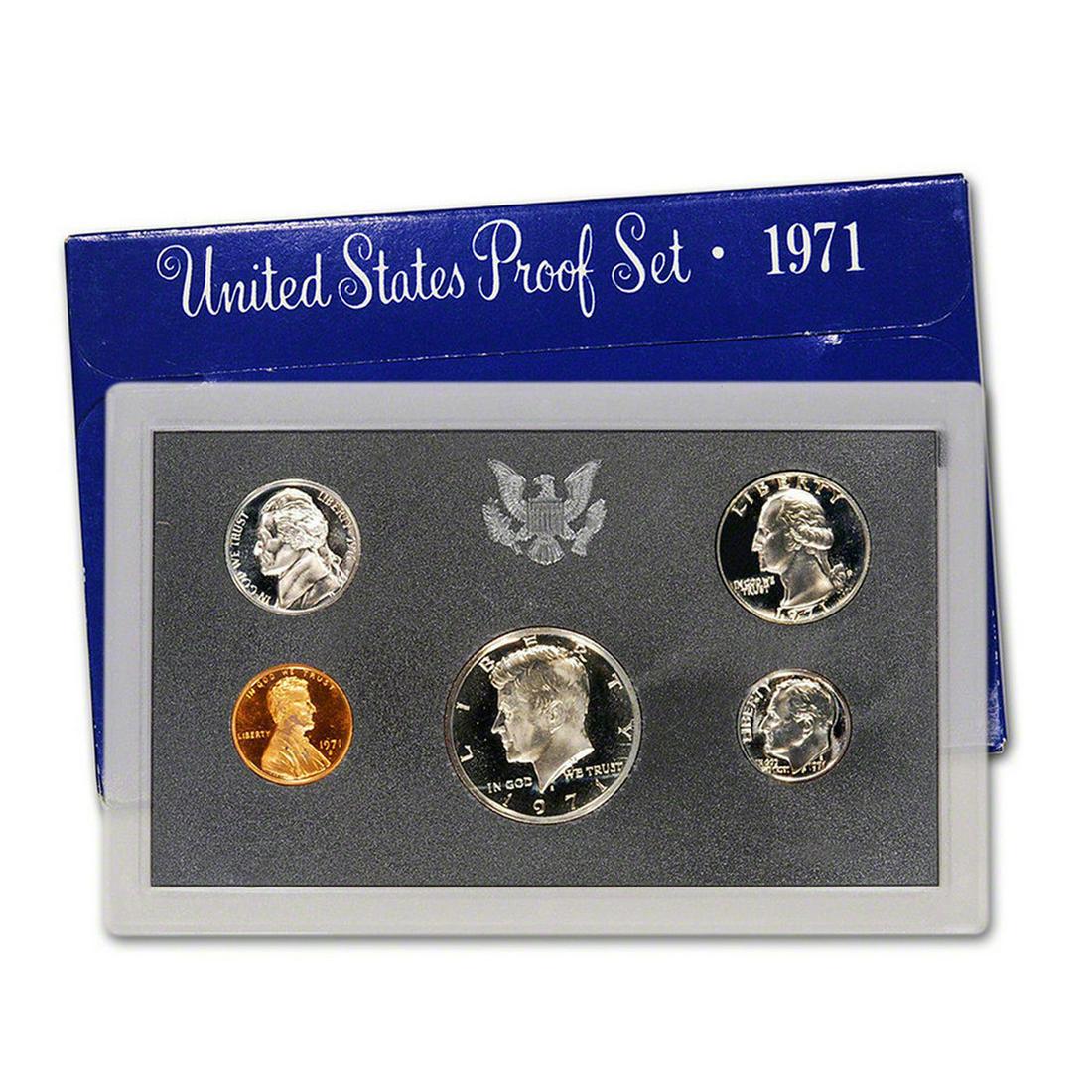 1971 United States Proof Set, 5 Coins Inside (1 of 1)