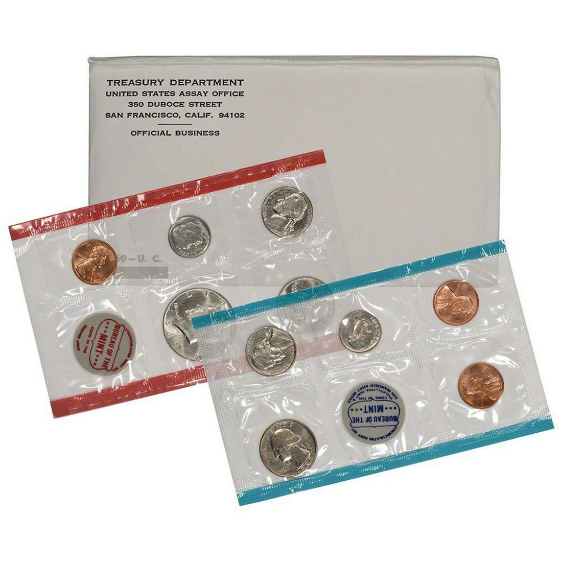 1969 United States Mint Set in Original Government Packaging, 10 Coins Inside (1 of 1)