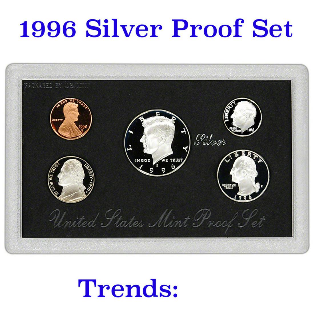 1996 United States Mint Silver Proof Set. 5 Coins Inside. (1 of 1)