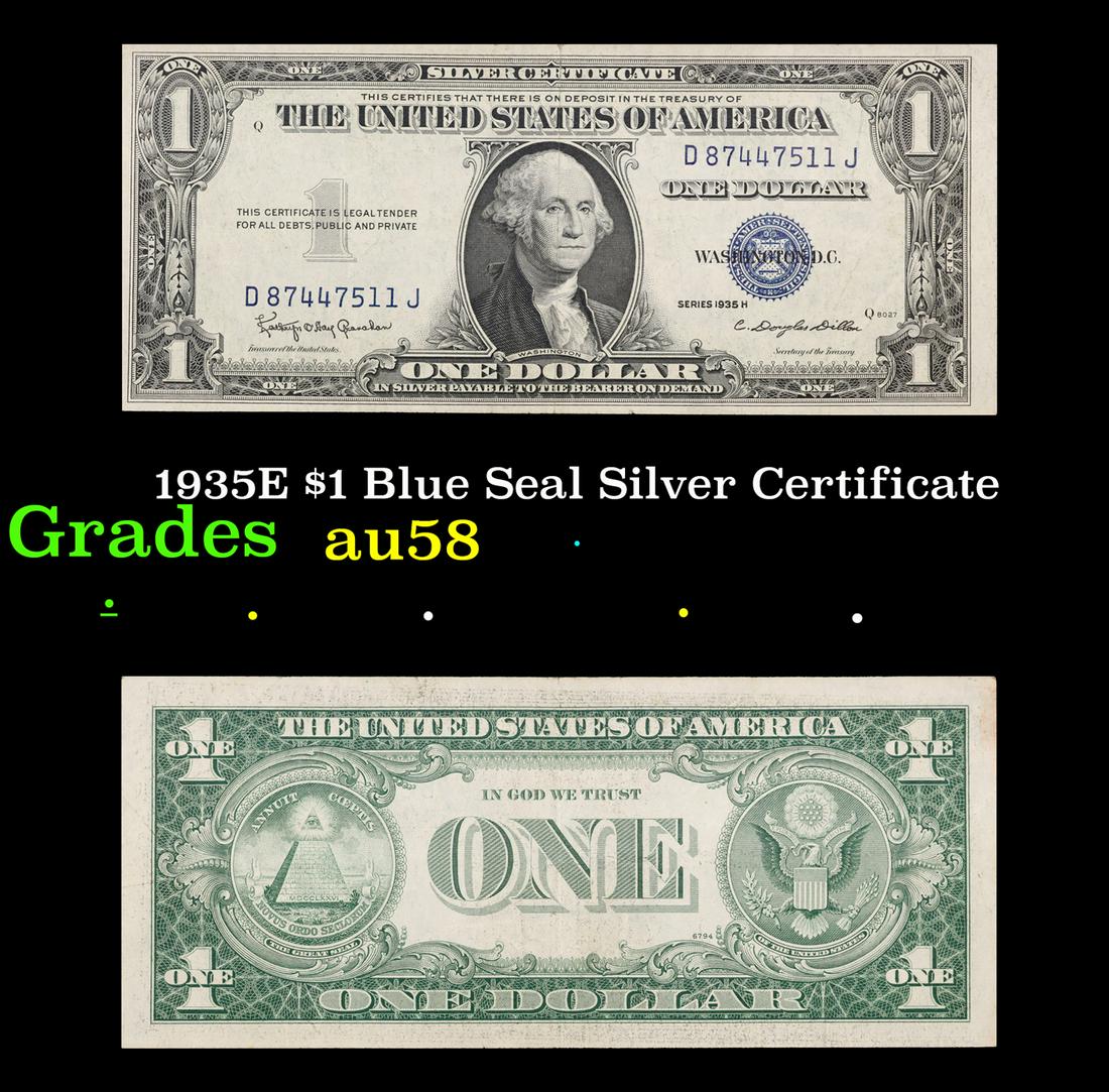 1935E $1 Blue Seal Silver Certificate Grades Choice AU/BU Slider (1 of 3)