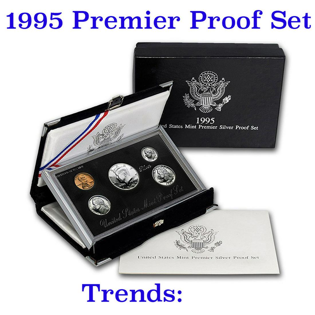 1995 United States Premier Silver Proof Set in Display case. 5 Coins Inside! (1 of 1)